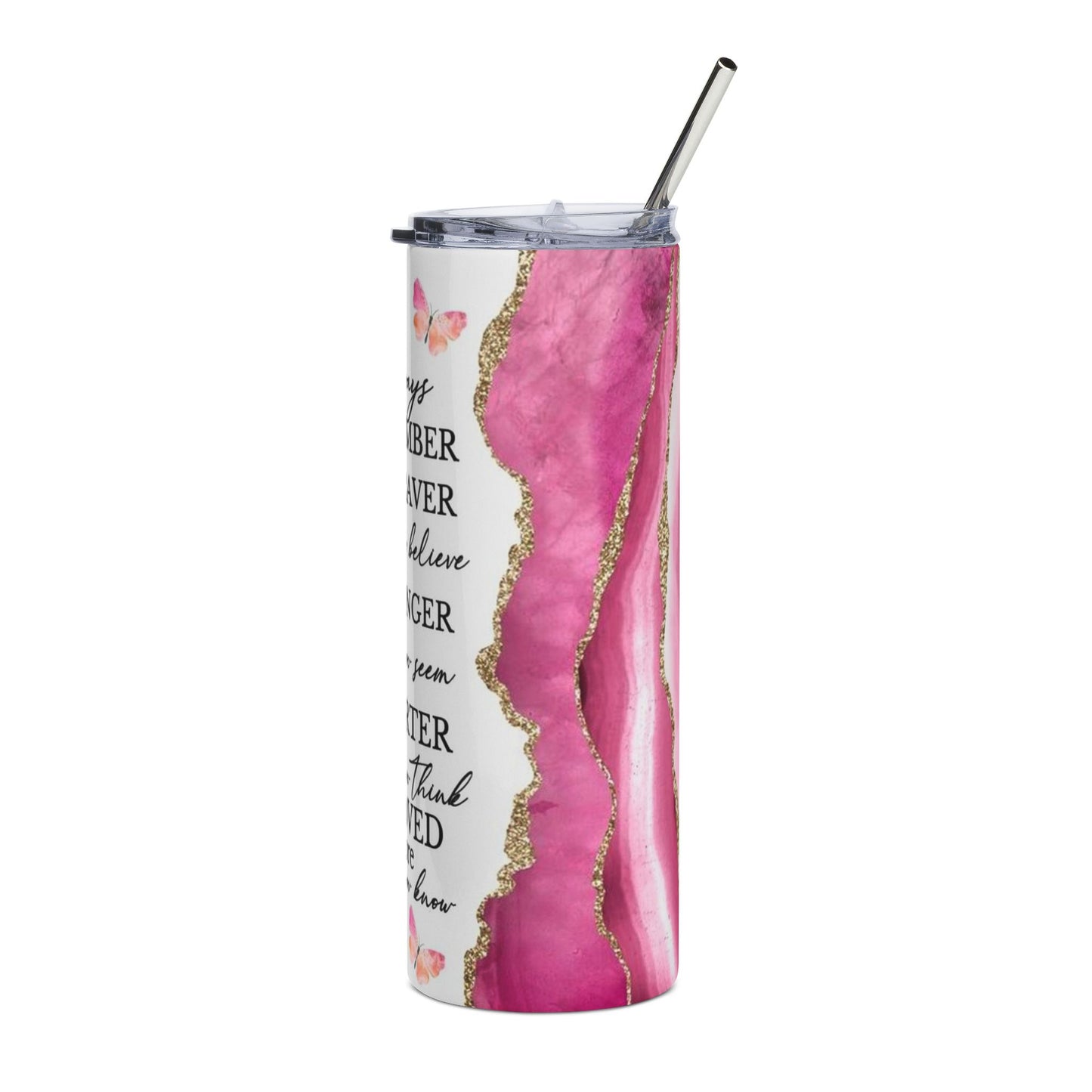 Braver than you Believe 20oz Stainless Tumbler — "I Can Do All Things" Philippians 4:13