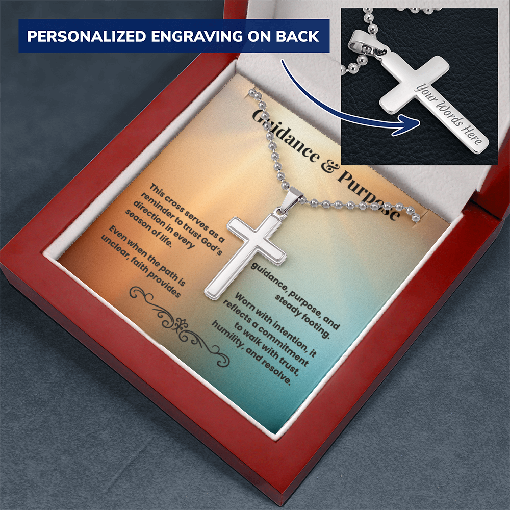 Cross Necklace Personalized with Ball Chain | Guidance & Purpose