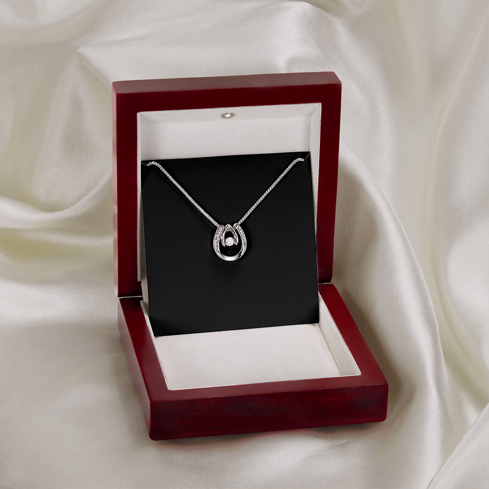 Lucky in Love Necklace | Plain Black Backing