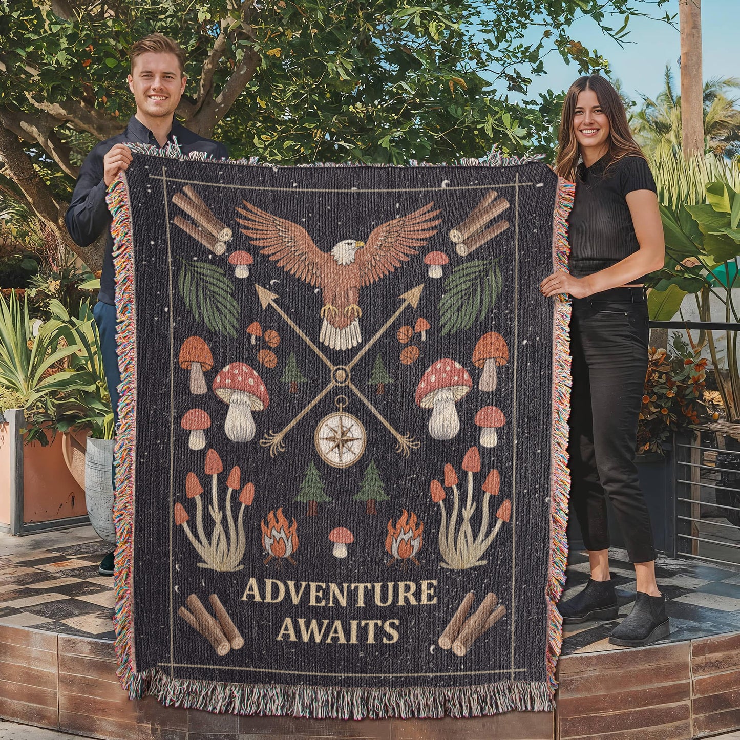 Woven Blanket - Adventure Awaits - xxx