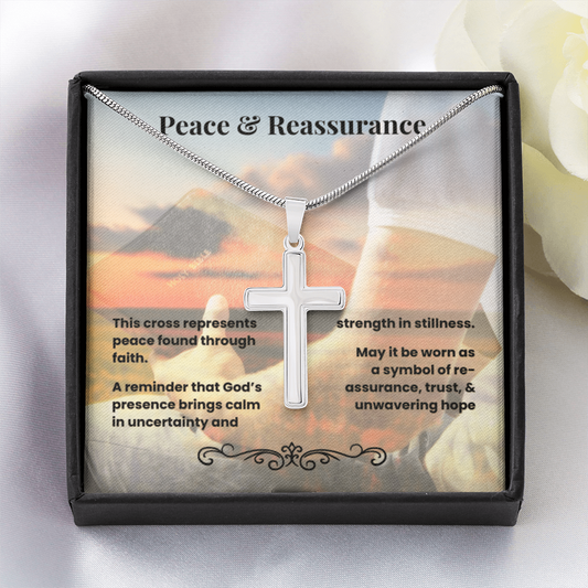 Cross Necklace Artisan with Snake Chain | Peace & Reassurance