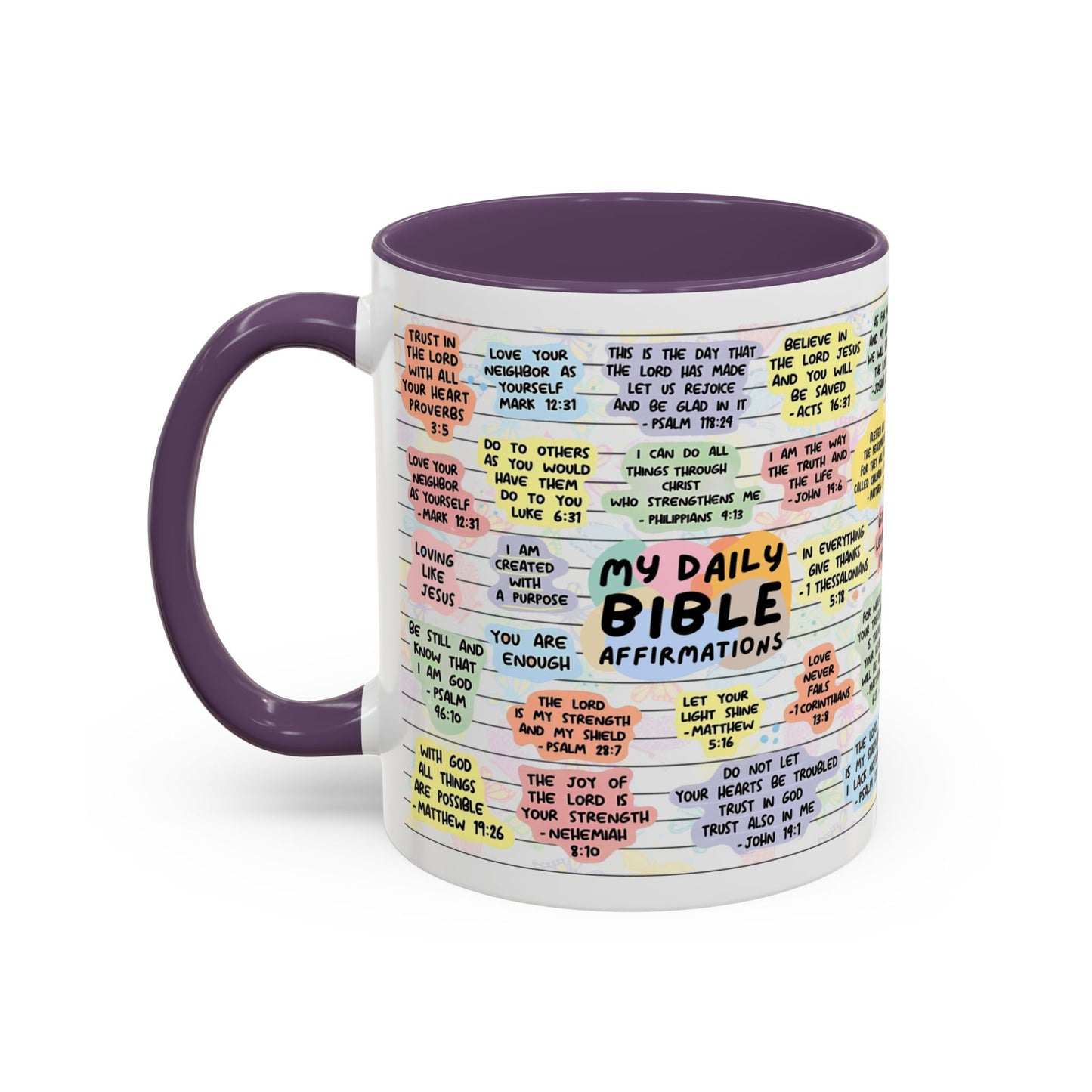 My Daily Bible Affirmations — Accent Coffee Mug (11 oz & 15 oz)