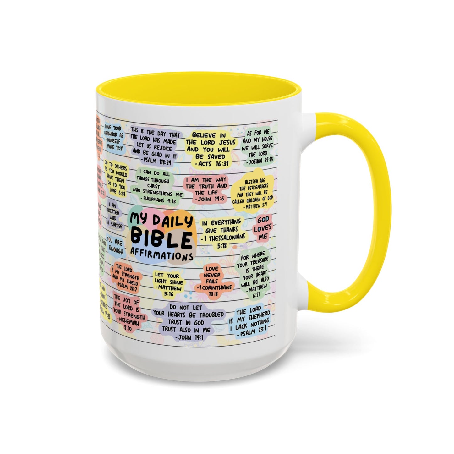 My Daily Bible Affirmations — Accent Coffee Mug (11 oz & 15 oz)