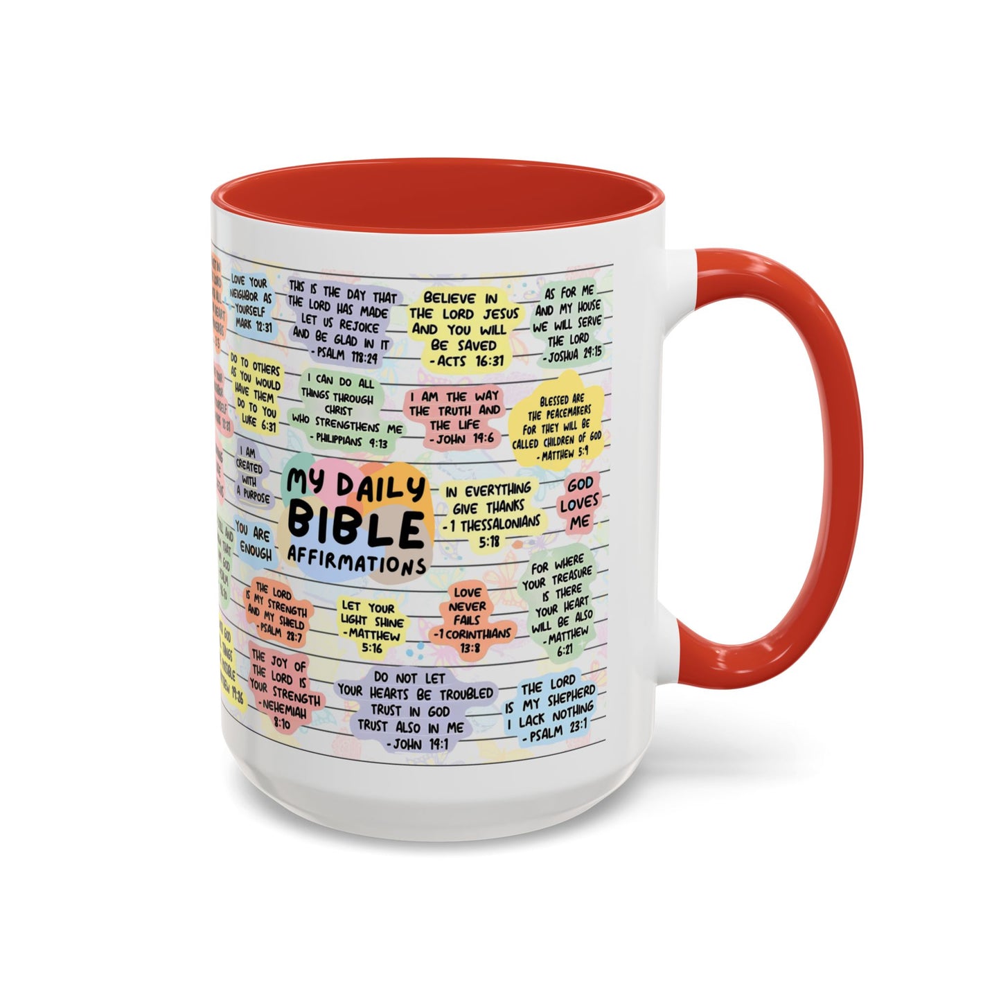 My Daily Bible Affirmations — Accent Coffee Mug (11 oz & 15 oz)