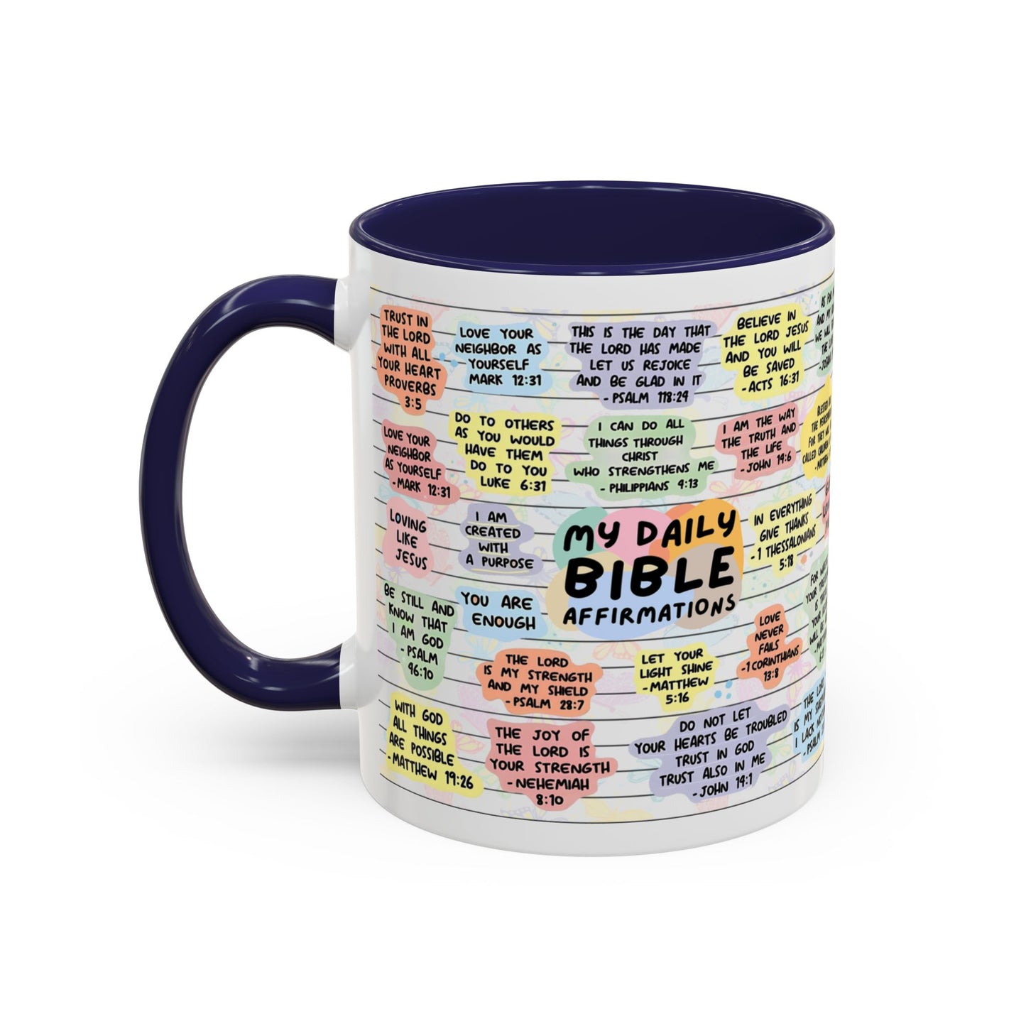 My Daily Bible Affirmations — Accent Coffee Mug (11 oz & 15 oz)
