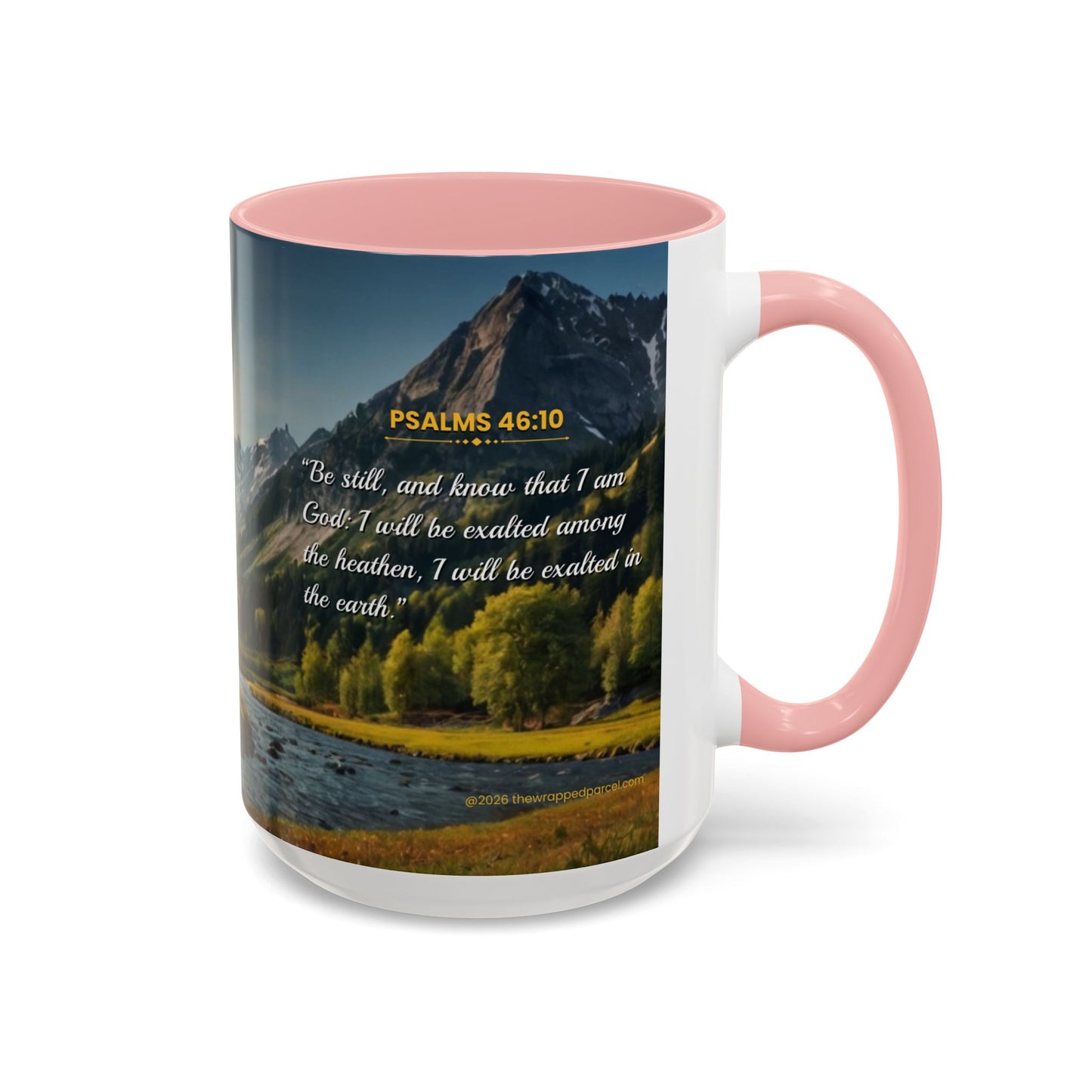 PEACE BE STILL Scripture Coffee Mug — Free Personalization, Accent Mug (11/15 oz)