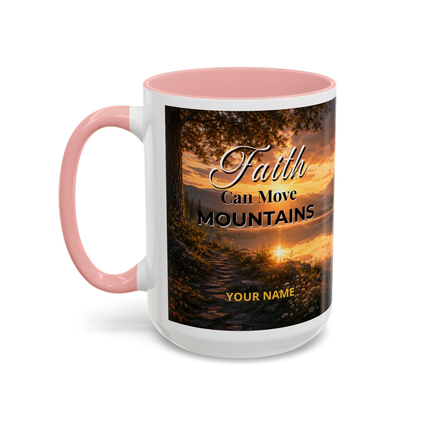 FAITH Scripture Coffee Mug — Free Personalization, Accent Mug (11/15 oz)