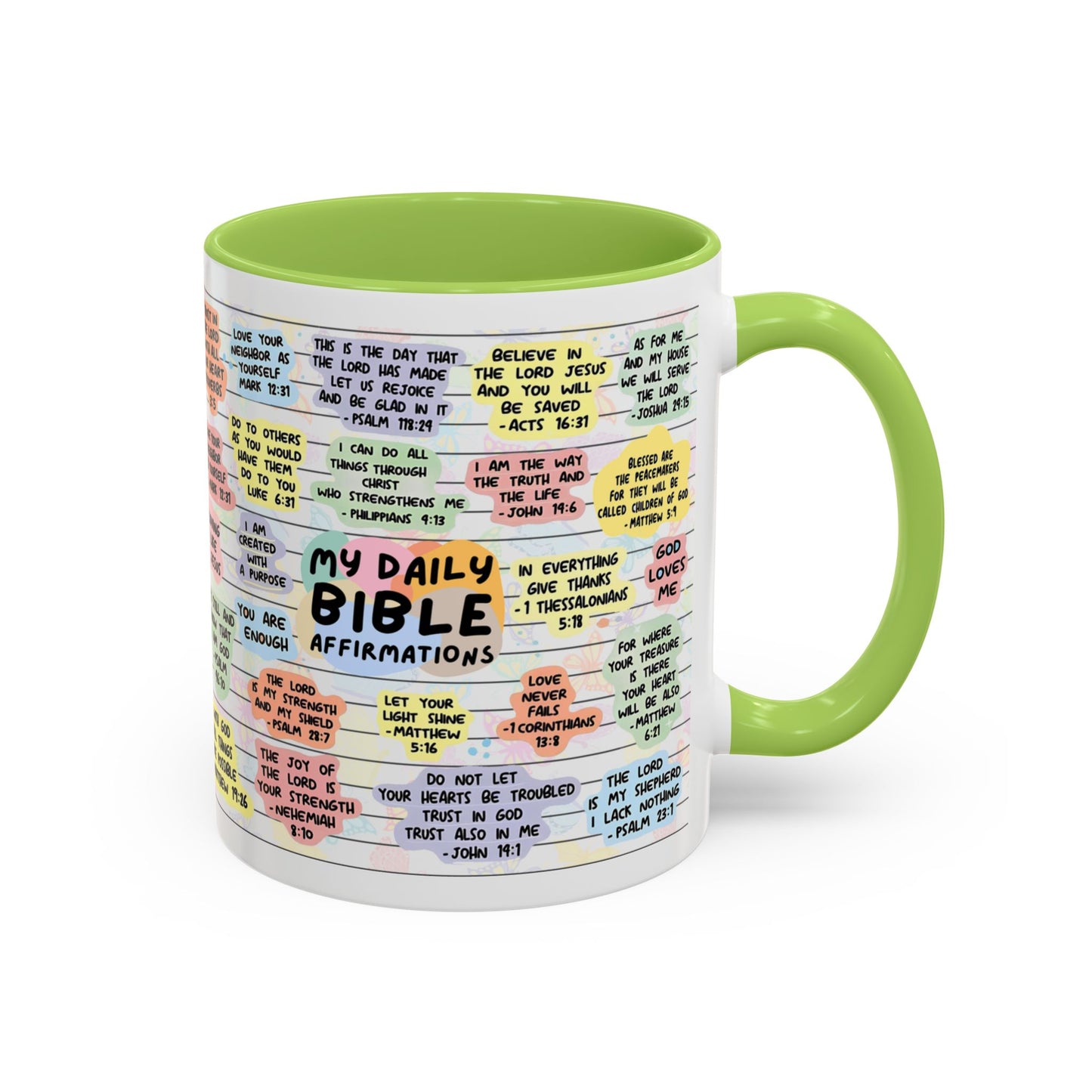 My Daily Bible Affirmations — Accent Coffee Mug (11 oz & 15 oz)