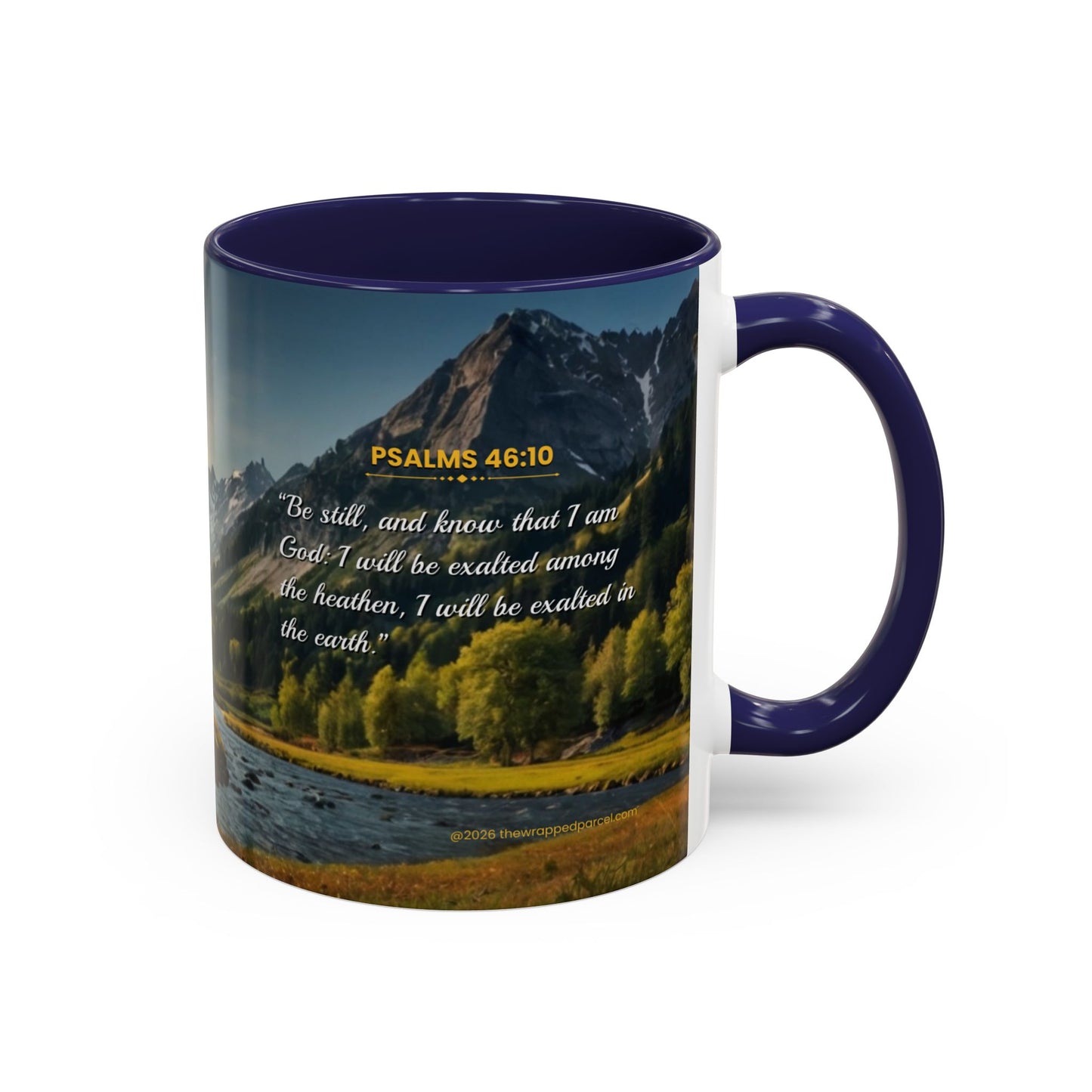 PEACE BE STILL Scripture Coffee Mug — Free Personalization, Accent Mug (11/15 oz)
