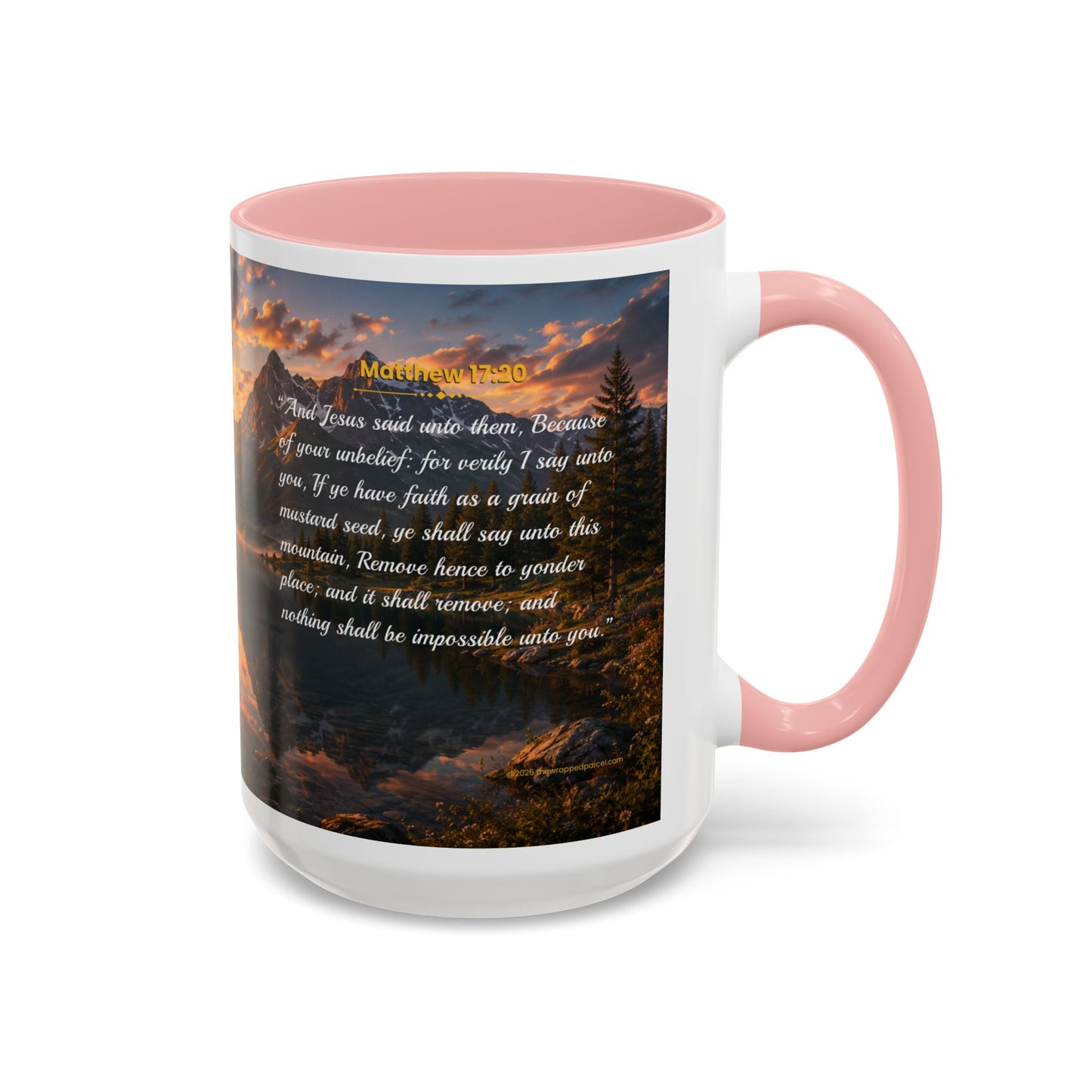 FAITH Scripture Coffee Mug — Free Personalization, Accent Mug (11/15 oz)