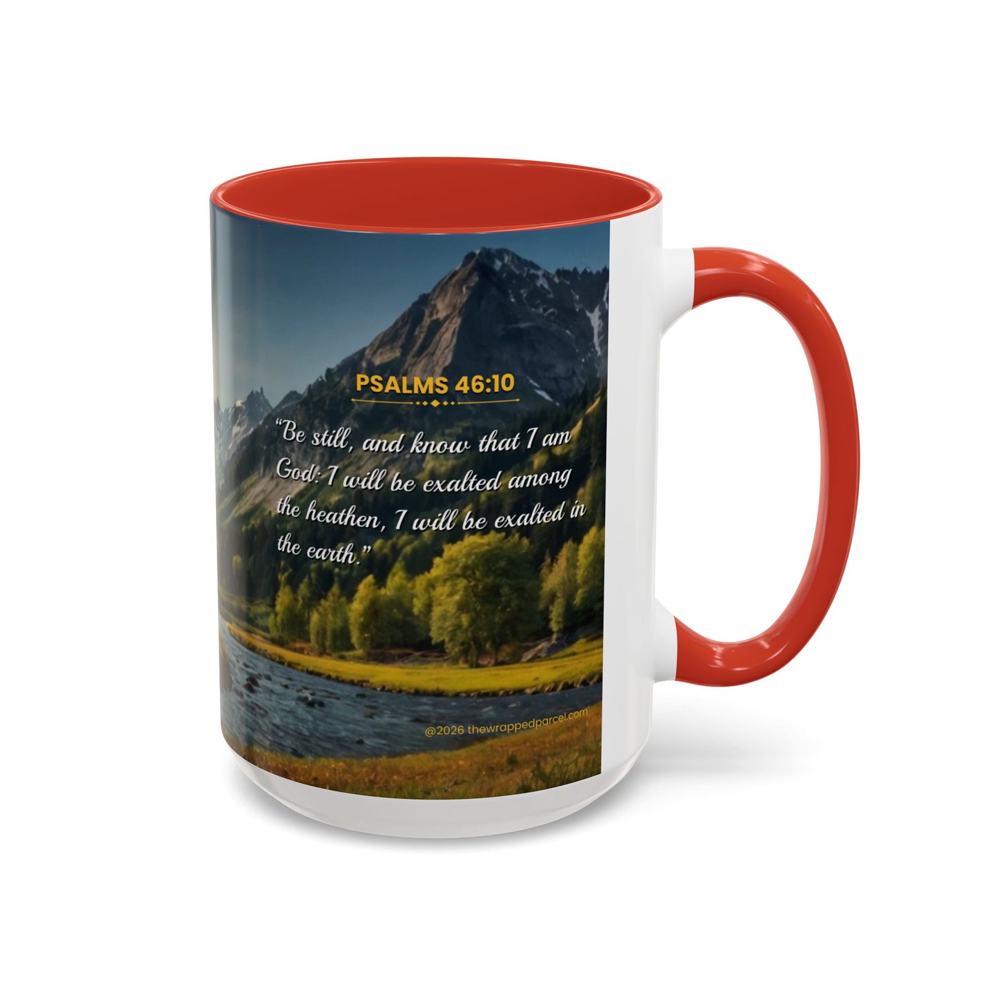 PEACE BE STILL Scripture Coffee Mug — Free Personalization, Accent Mug (11/15 oz)