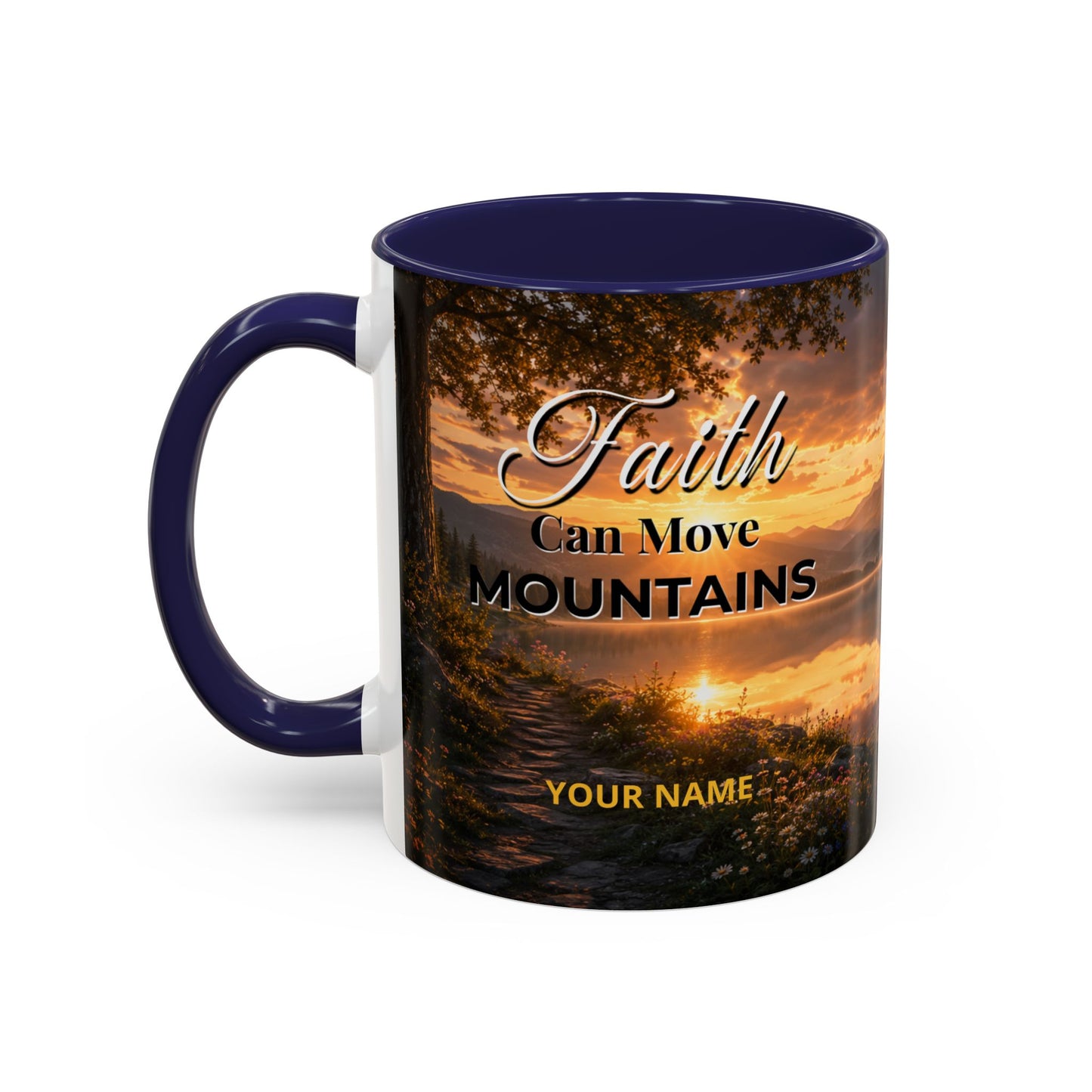 FAITH Scripture Coffee Mug — Free Personalization, Accent Mug (11/15 oz)
