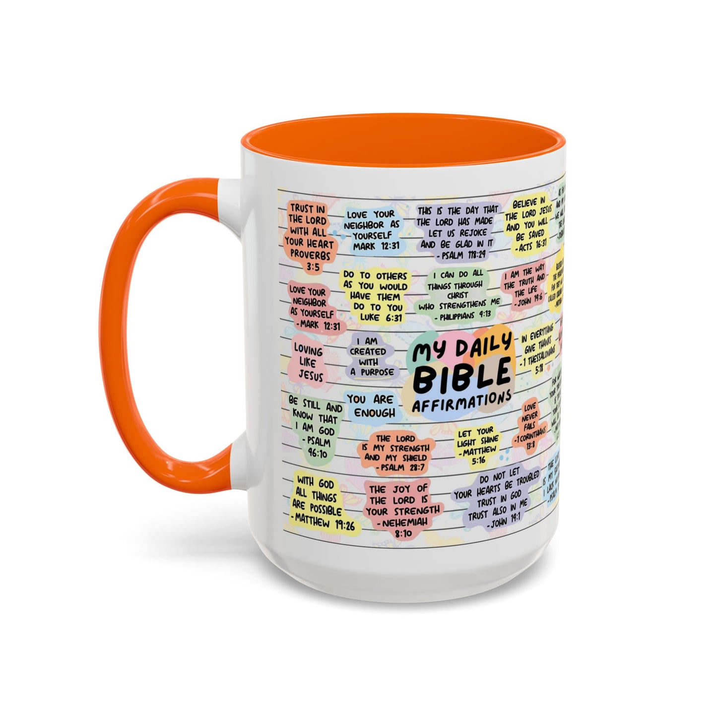 My Daily Bible Affirmations — Accent Coffee Mug (11 oz & 15 oz)