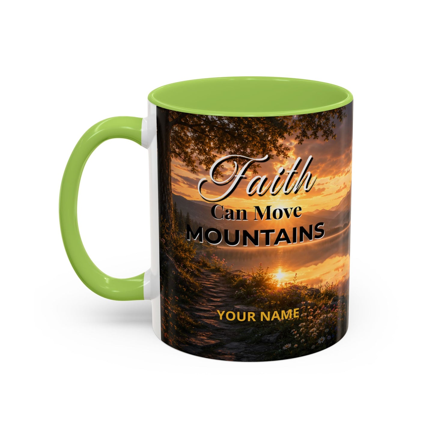 FAITH Scripture Coffee Mug — Free Personalization, Accent Mug (11/15 oz)