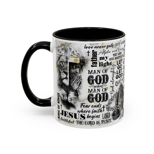 MAN OF GOD Faith Coffee Mug — Accent Coffee Mug (11 oz & 15 oz)