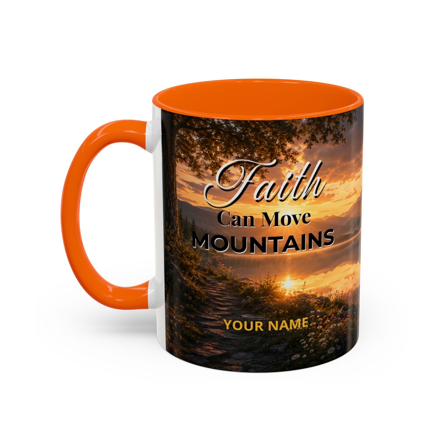 FAITH Scripture Coffee Mug — Free Personalization, Accent Mug (11/15 oz)