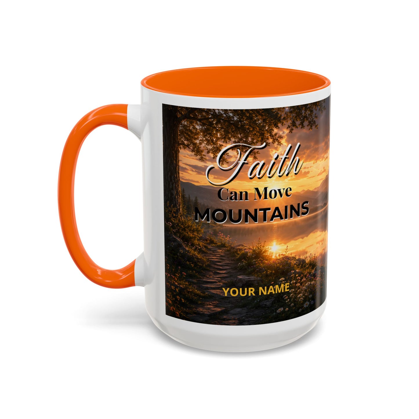 FAITH Scripture Coffee Mug — Free Personalization, Accent Mug (11/15 oz)