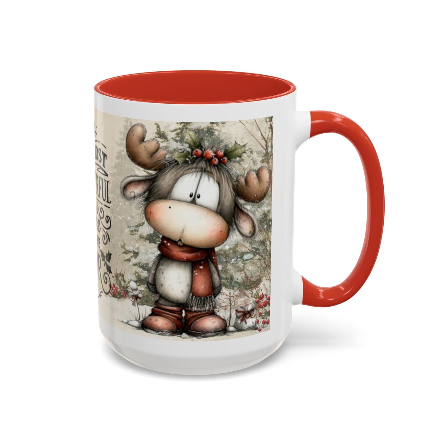 The Most Wonderful Time of the Year — Christmas Accent Coffee Mug (11 oz & 15 oz)