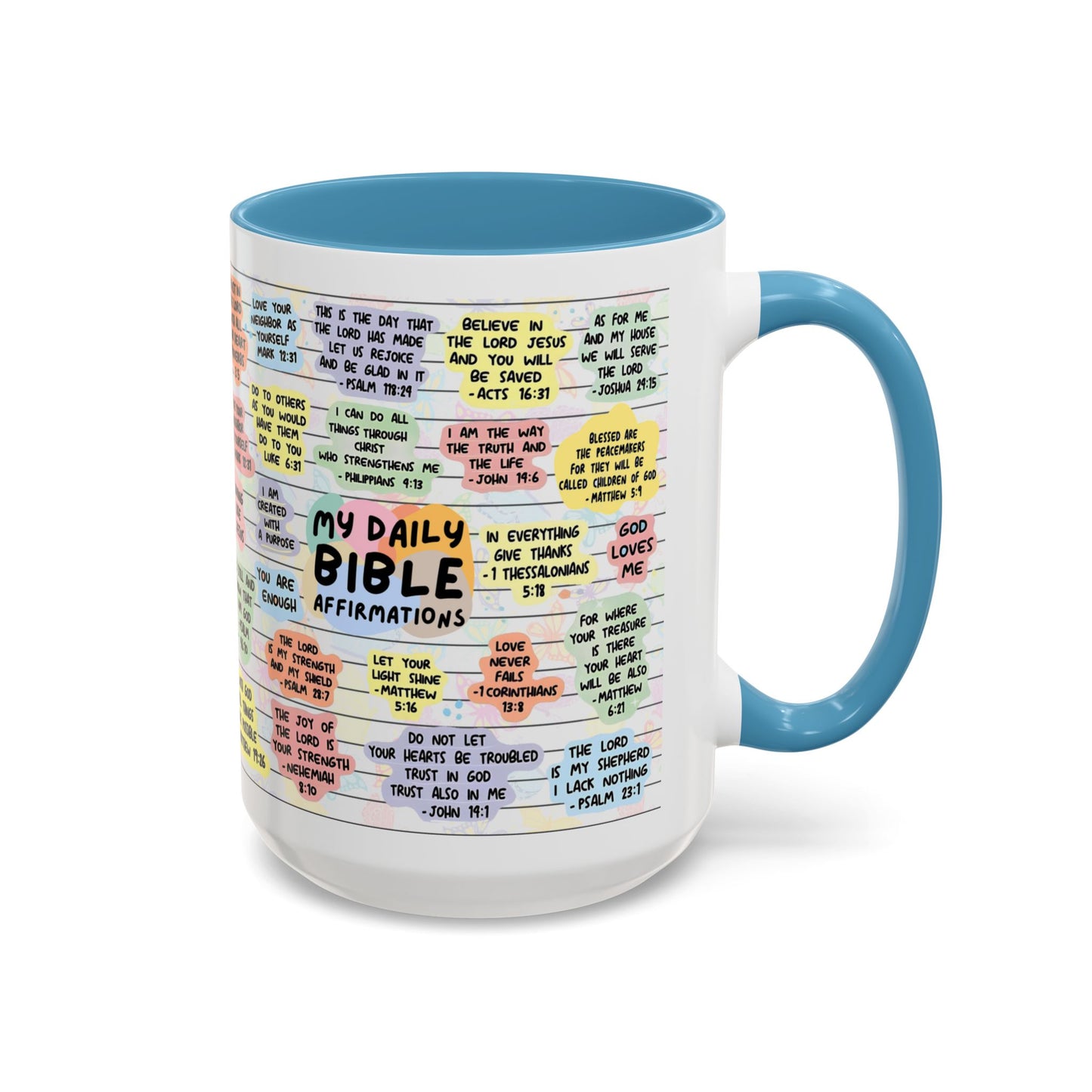 My Daily Bible Affirmations — Accent Coffee Mug (11 oz & 15 oz)