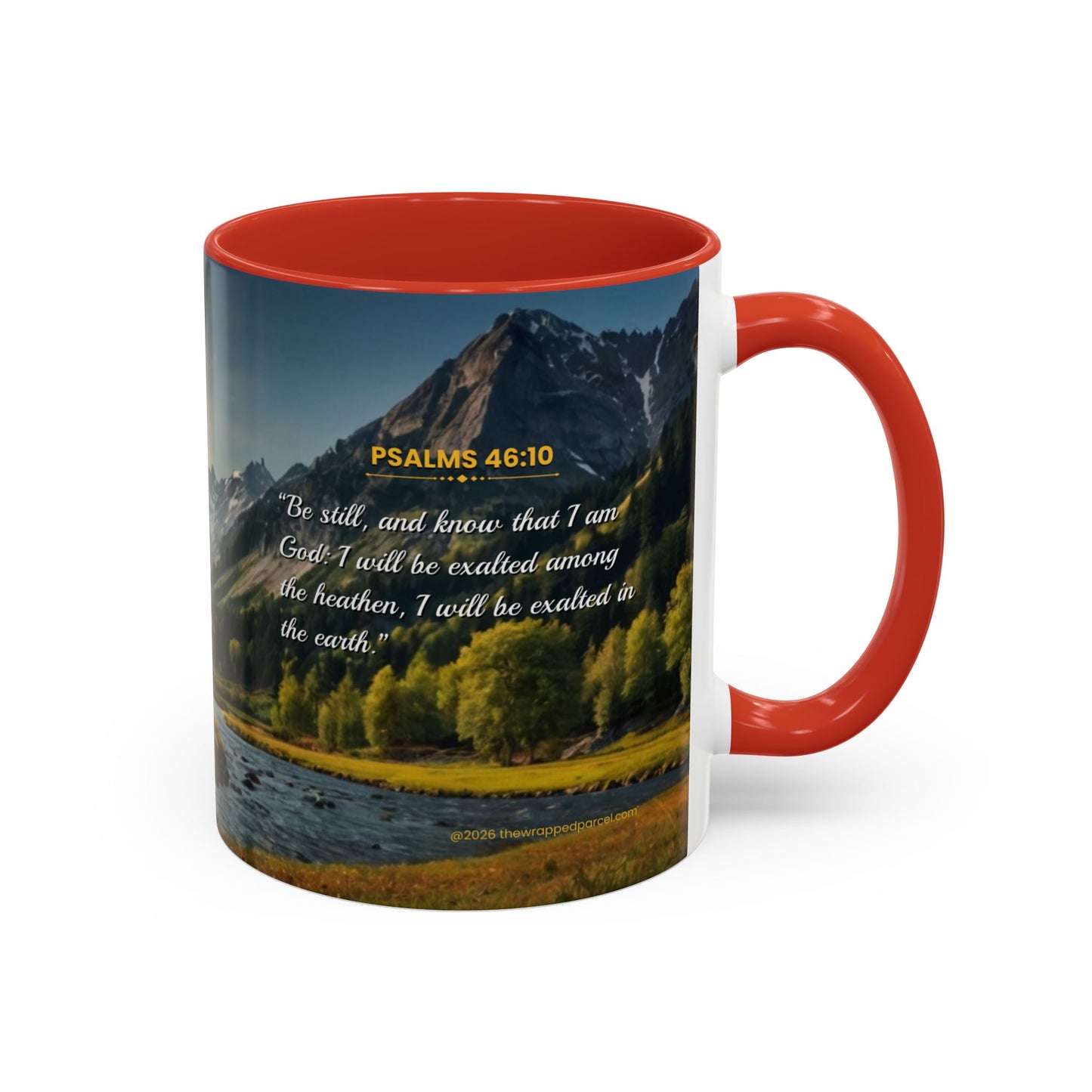 PEACE BE STILL Scripture Coffee Mug — Free Personalization, Accent Mug (11/15 oz)
