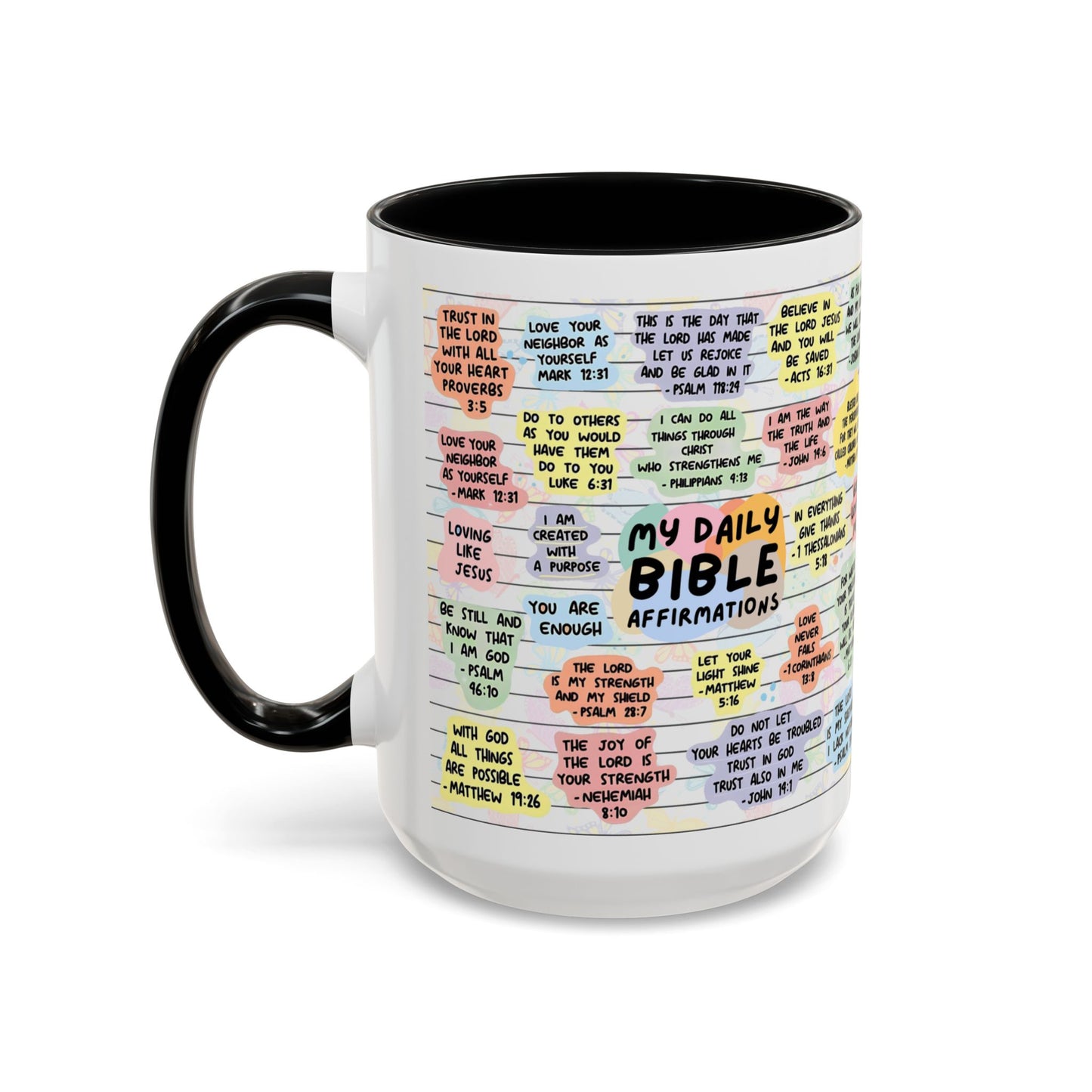 My Daily Bible Affirmations — Accent Coffee Mug (11 oz & 15 oz)
