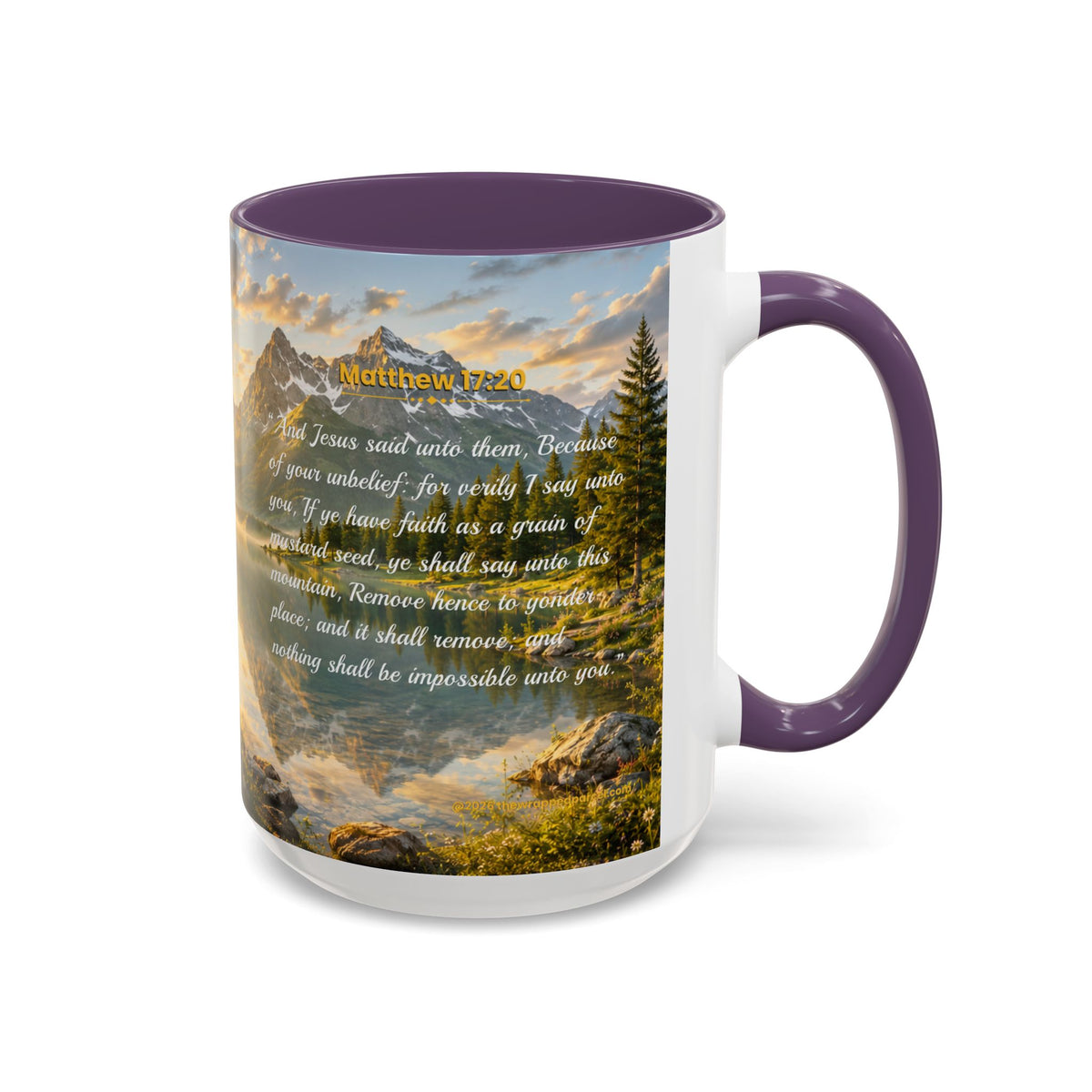 FAITH Scripture Coffee Mug — Free Personalization | Matthew 17:20 | 11 oz & 15 oz