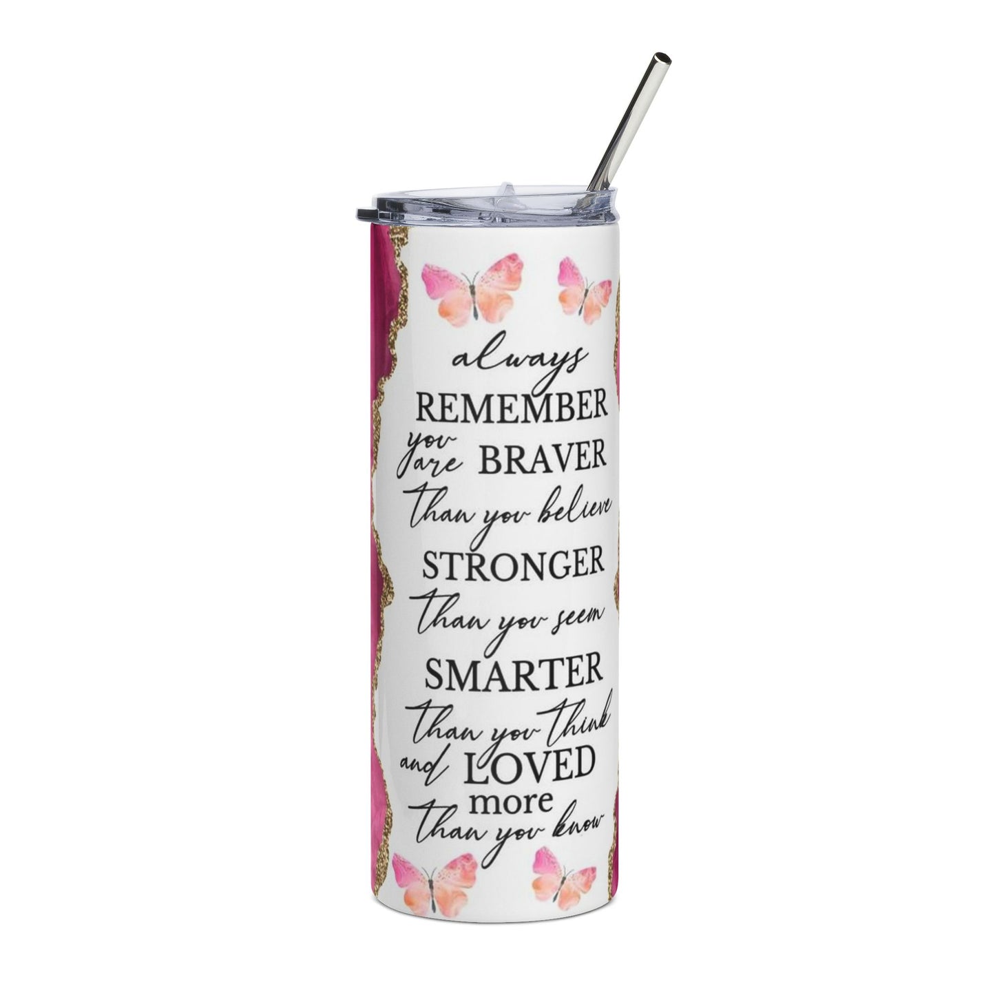 Braver than you Believe 20oz Stainless Tumbler — "I Can Do All Things" Philippians 4:13