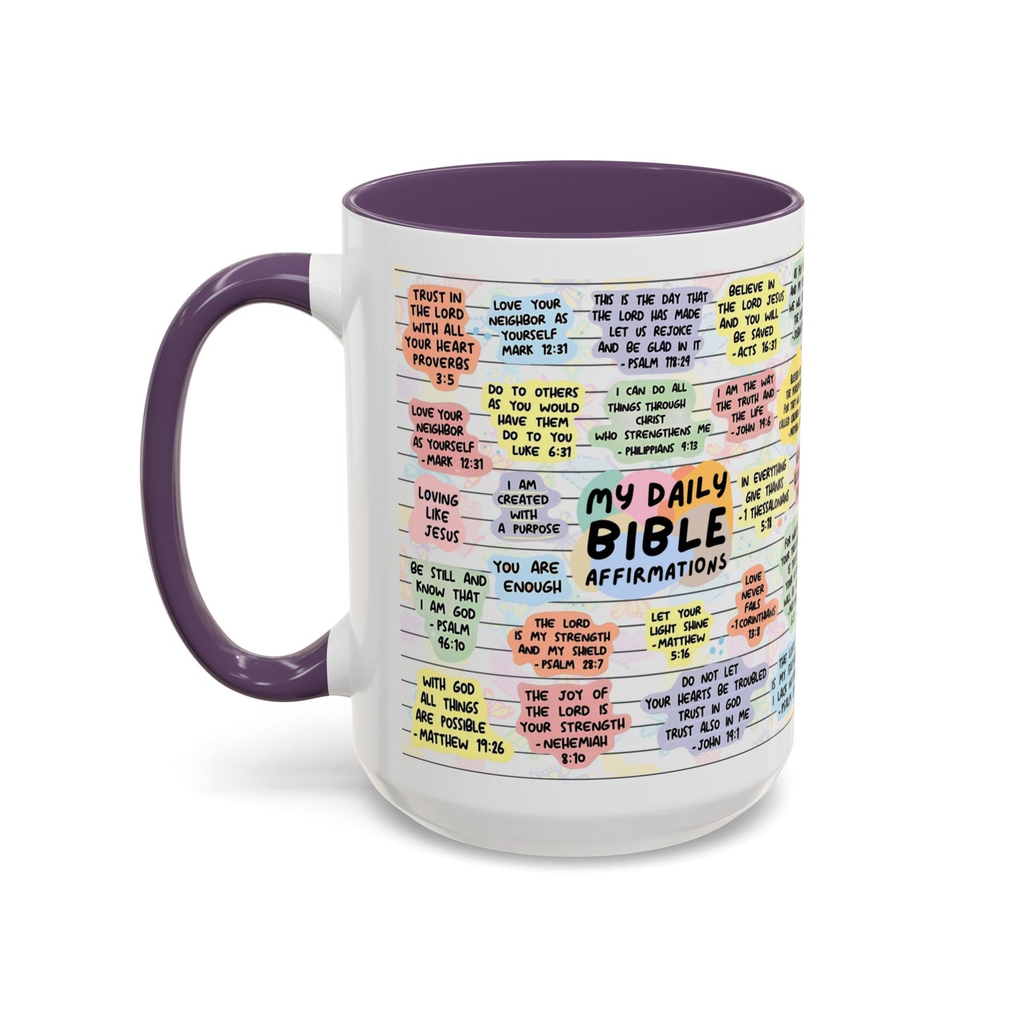 My Daily Bible Affirmations — Accent Coffee Mug (11 oz & 15 oz)