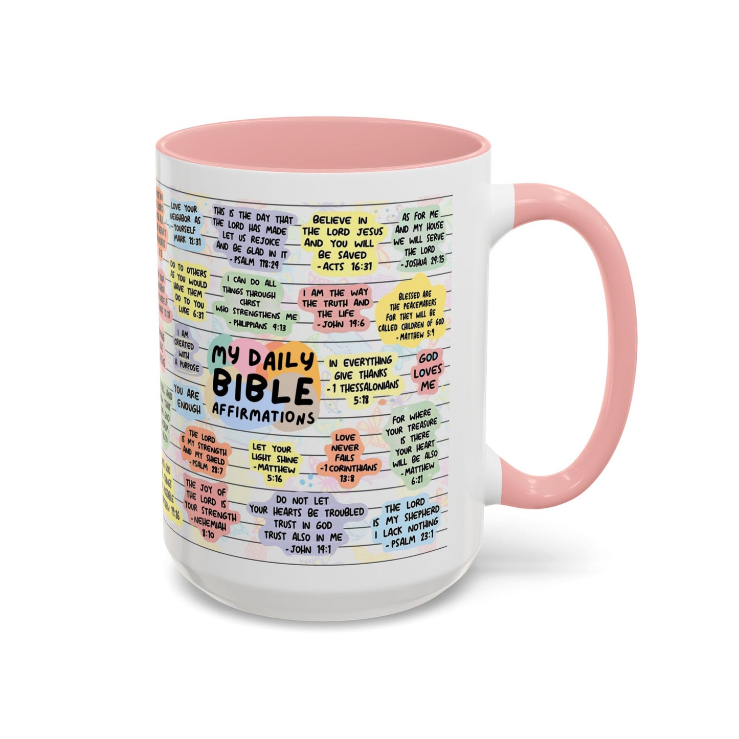 My Daily Bible Affirmations — Accent Coffee Mug (11 oz & 15 oz)