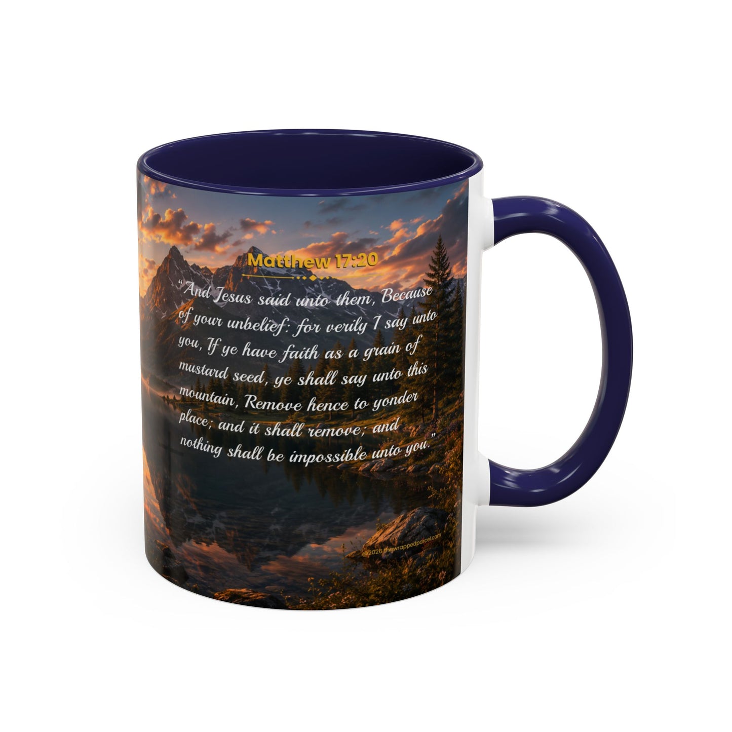 FAITH Scripture Coffee Mug — Free Personalization, Accent Mug (11/15 oz)
