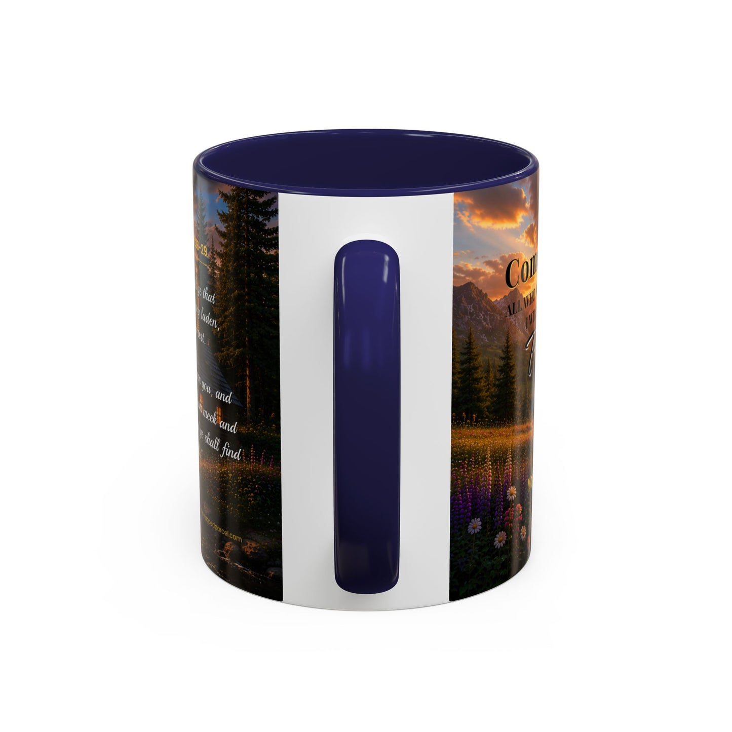 REST Scripture Coffee Mug — Free Personalization, Accent Mug (11/15 oz)