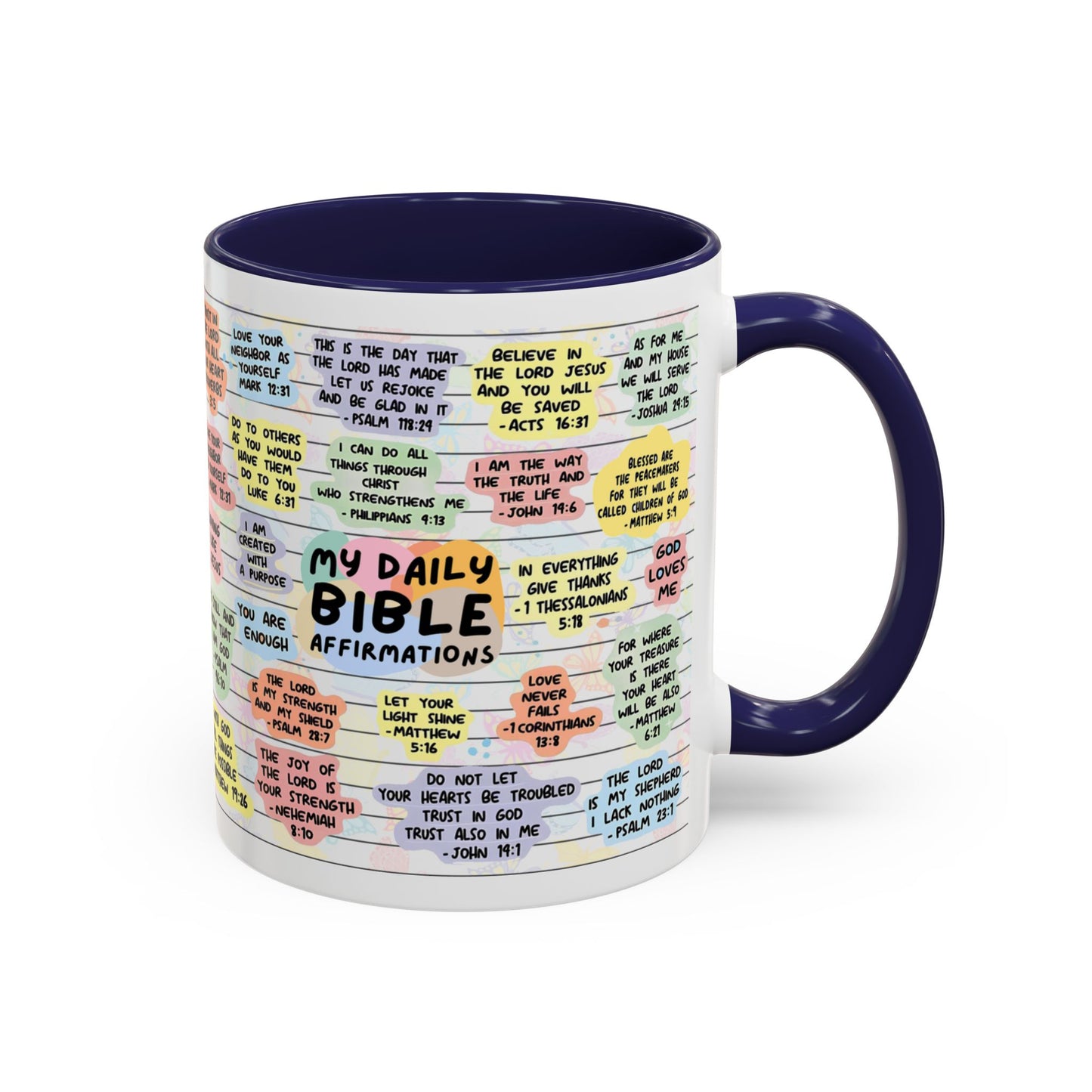 My Daily Bible Affirmations — Accent Coffee Mug (11 oz & 15 oz)