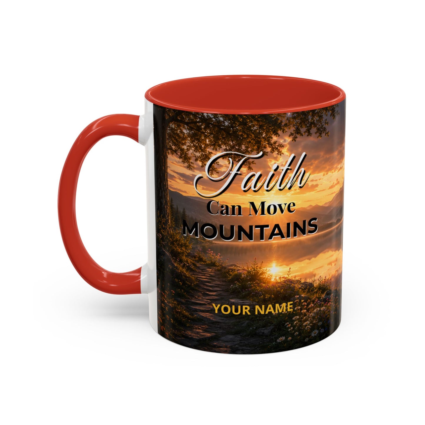 FAITH Scripture Coffee Mug — Free Personalization, Accent Mug (11/15 oz)