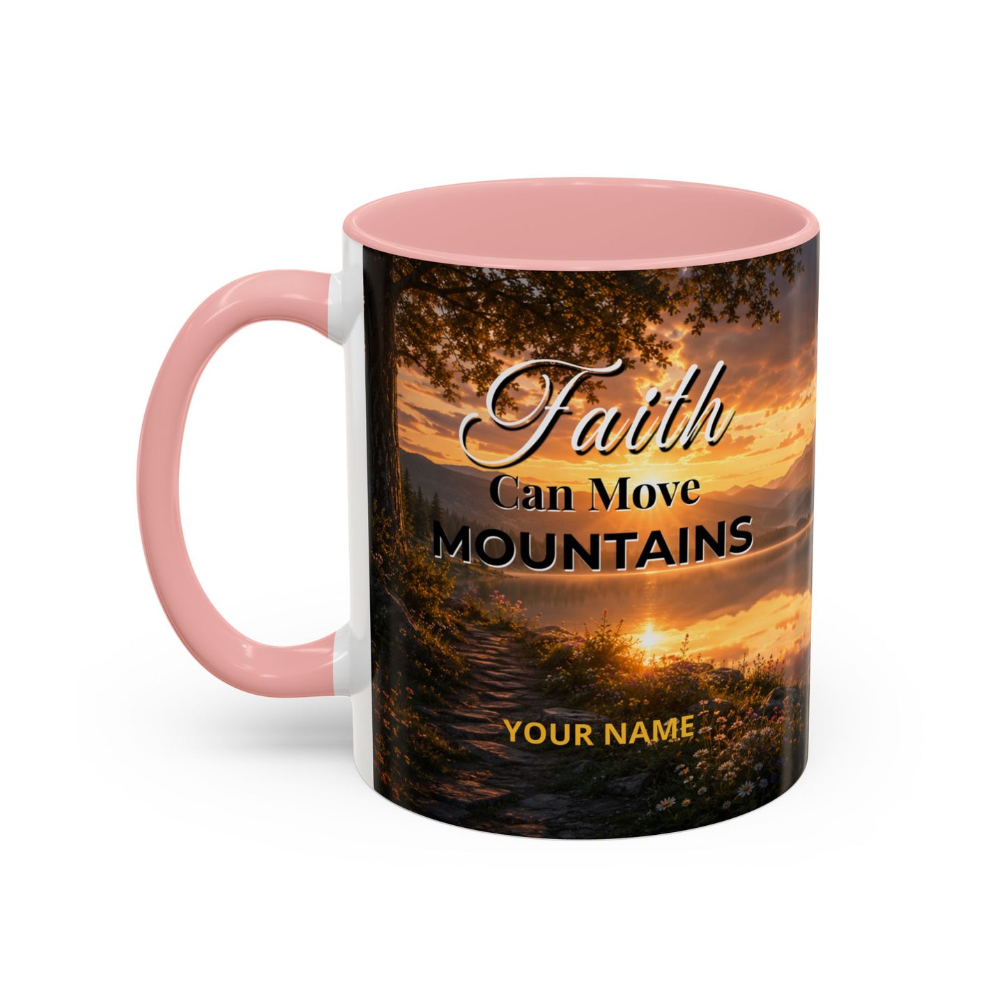 FAITH Scripture Coffee Mug — Free Personalization, Accent Mug (11/15 oz)