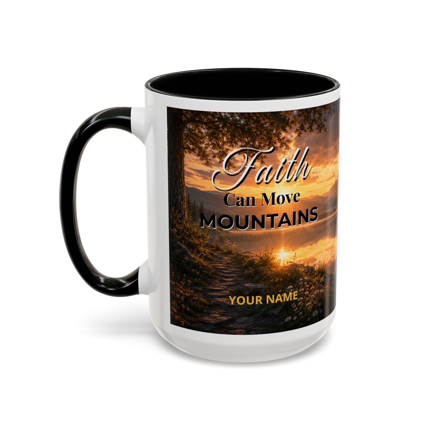 FAITH Scripture Coffee Mug — Free Personalization, Accent Mug (11/15 oz)