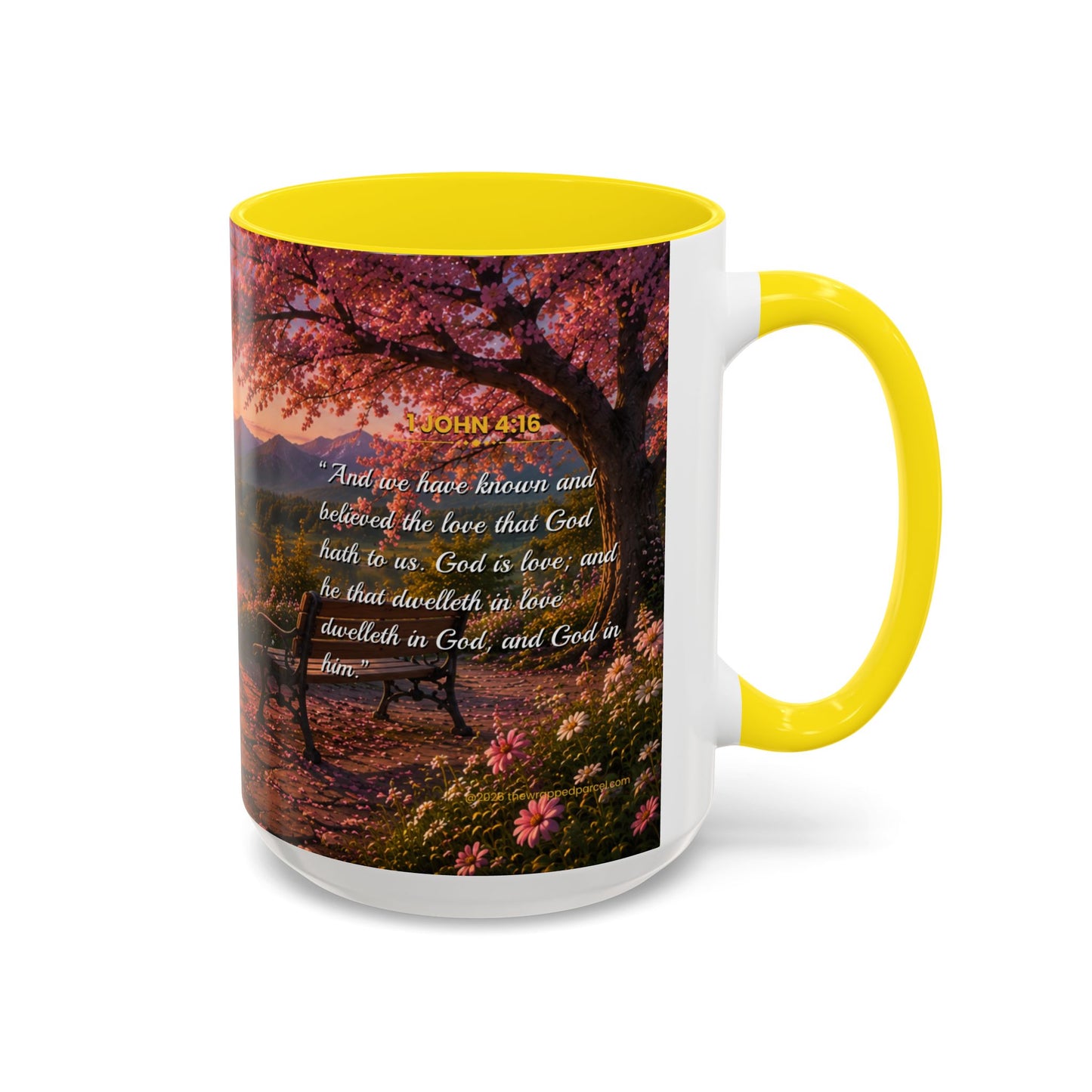 LOVE Scripture Coffee Mug — Free Personalization | 1 John 4:16 | 11 oz & 15 oz