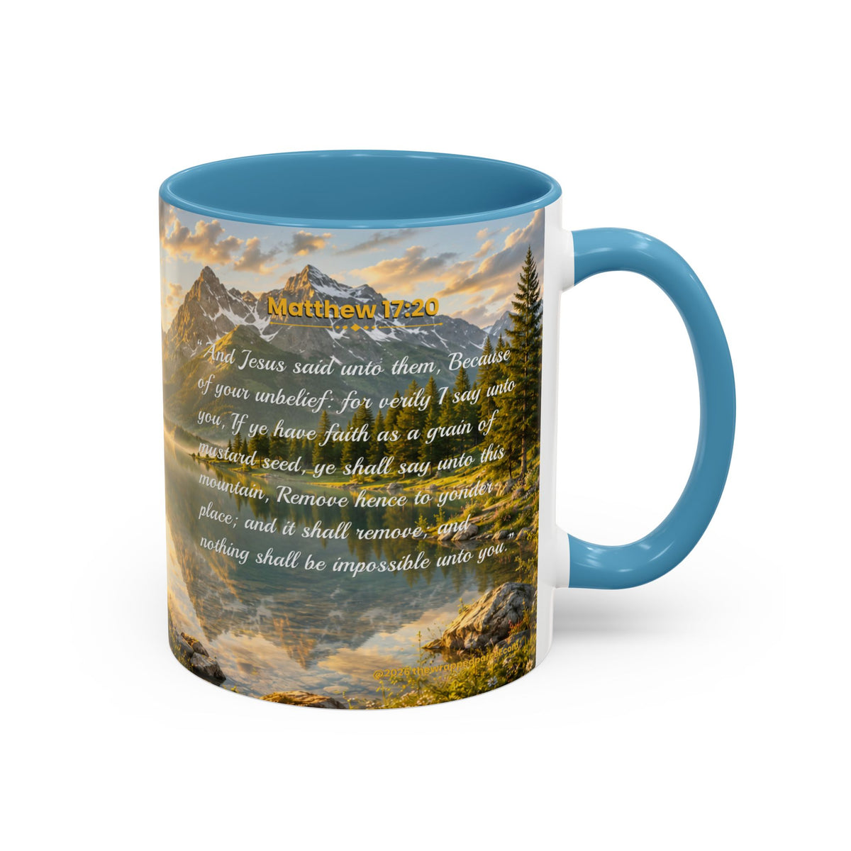 FAITH Scripture Coffee Mug — Free Personalization | Matthew 17:20 | 11 oz & 15 oz