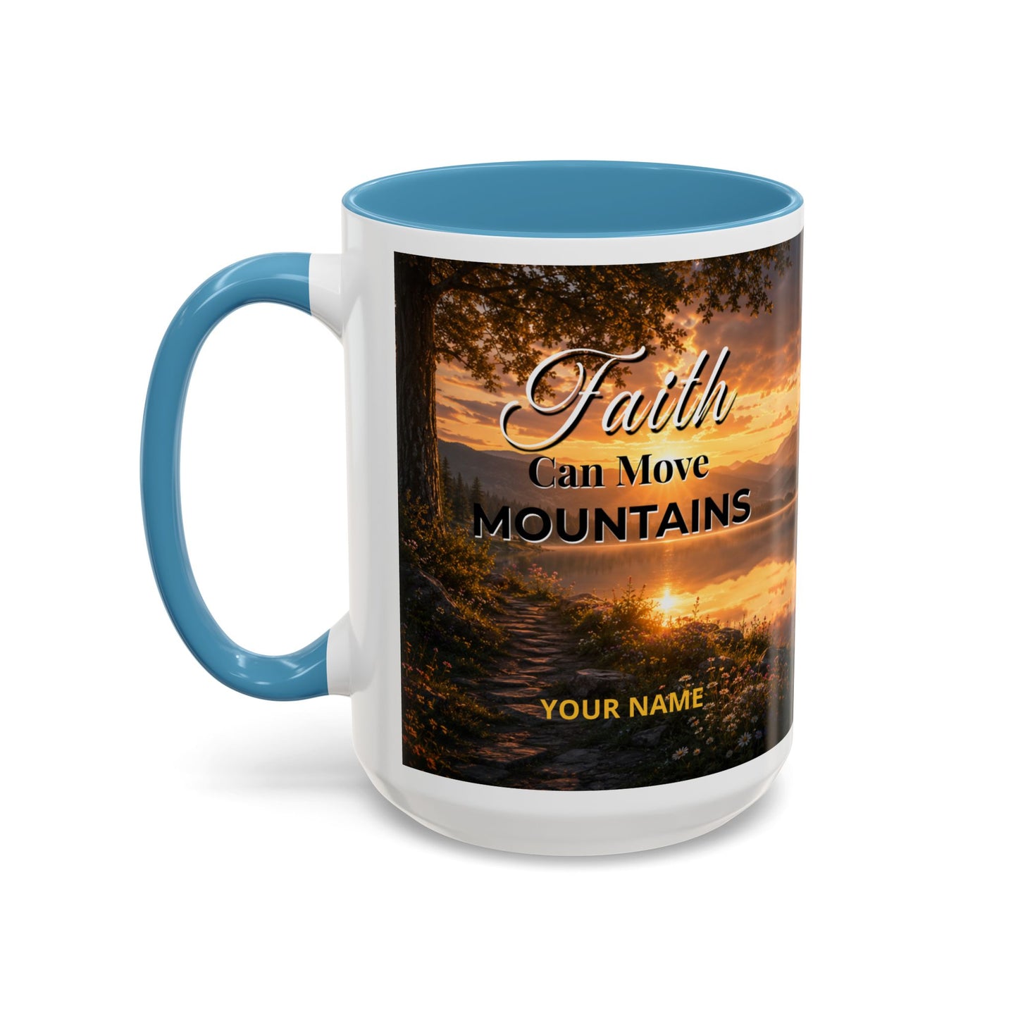 FAITH Scripture Coffee Mug — Free Personalization, Accent Mug (11/15 oz)