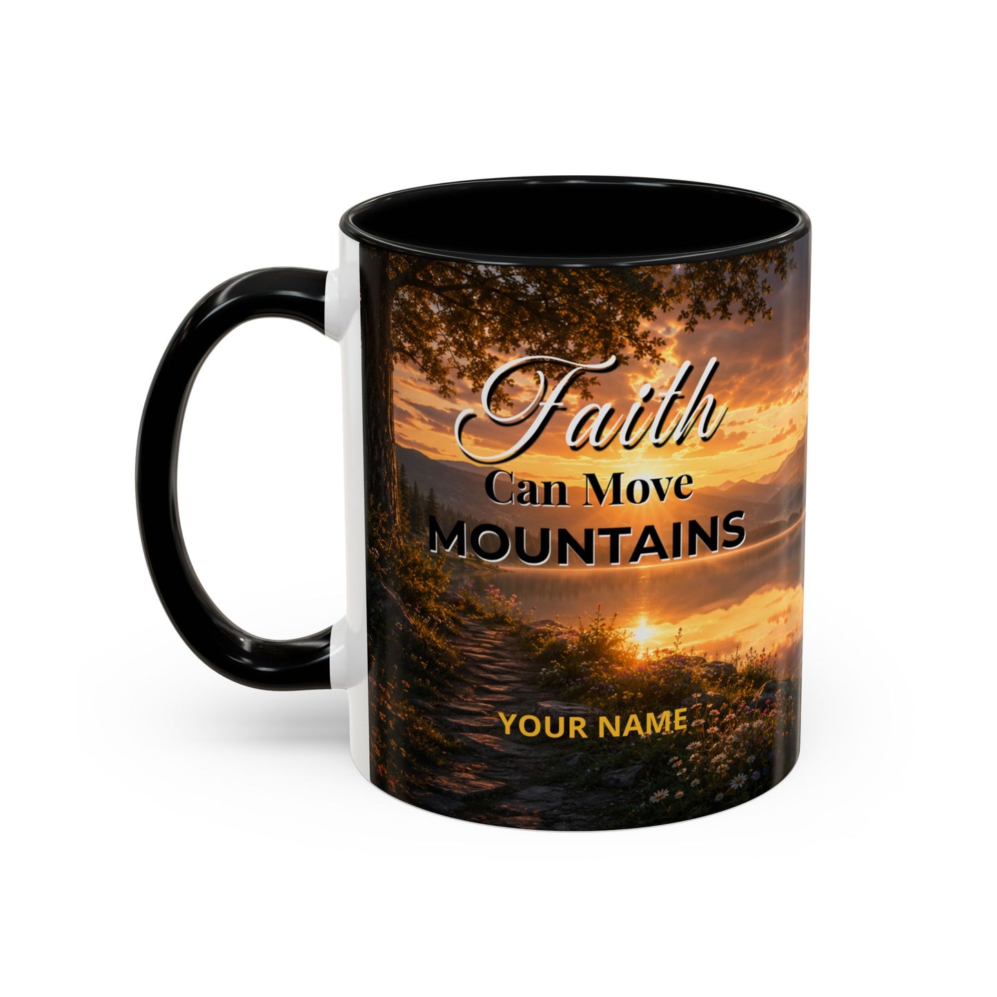 FAITH Scripture Coffee Mug — Free Personalization, Accent Mug (11/15 oz)