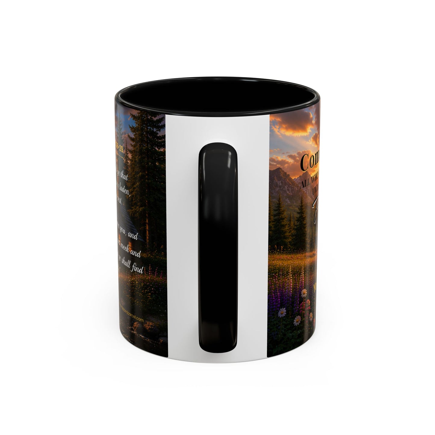 REST Scripture Coffee Mug — Free Personalization, Accent Mug (11/15 oz)