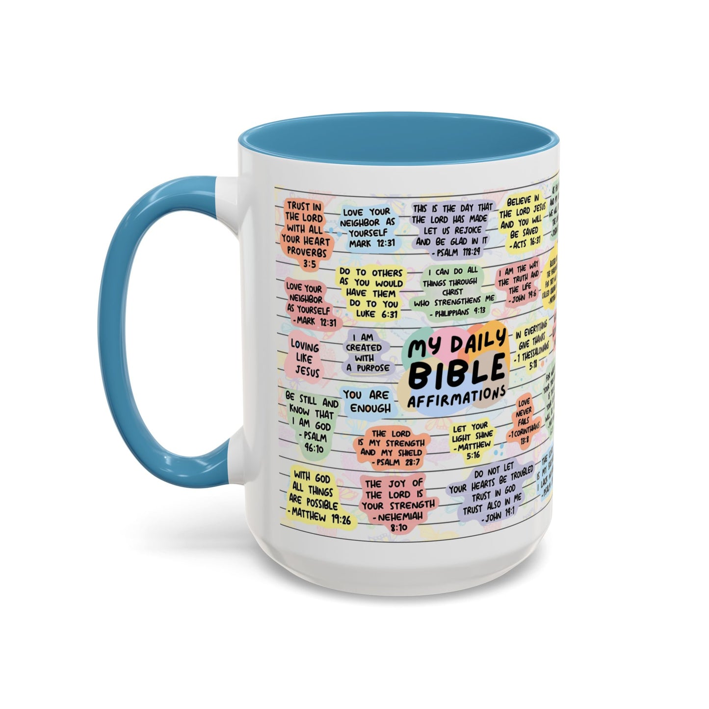 My Daily Bible Affirmations — Accent Coffee Mug (11 oz & 15 oz)