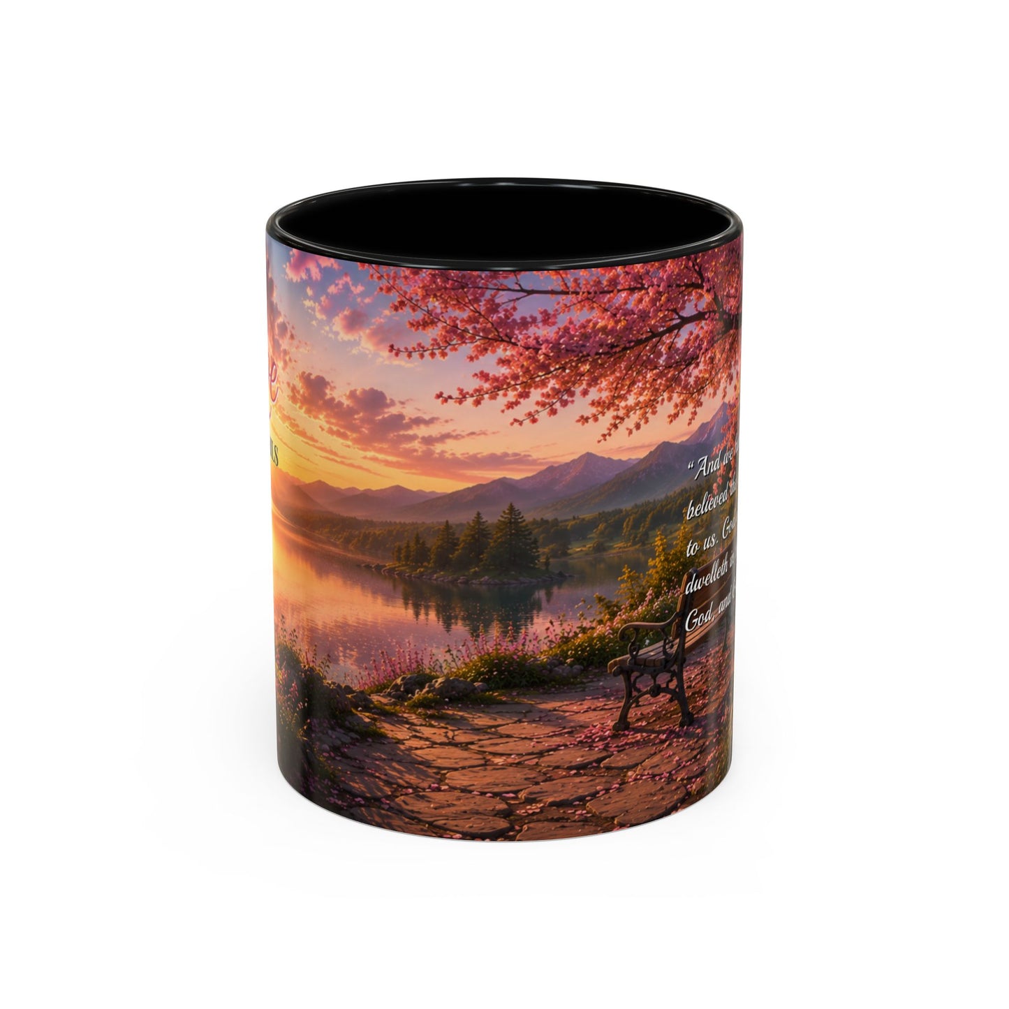 LOVE Scripture Coffee Mug — Free Personalization | 1 John 4:16 | 11 oz & 15 oz