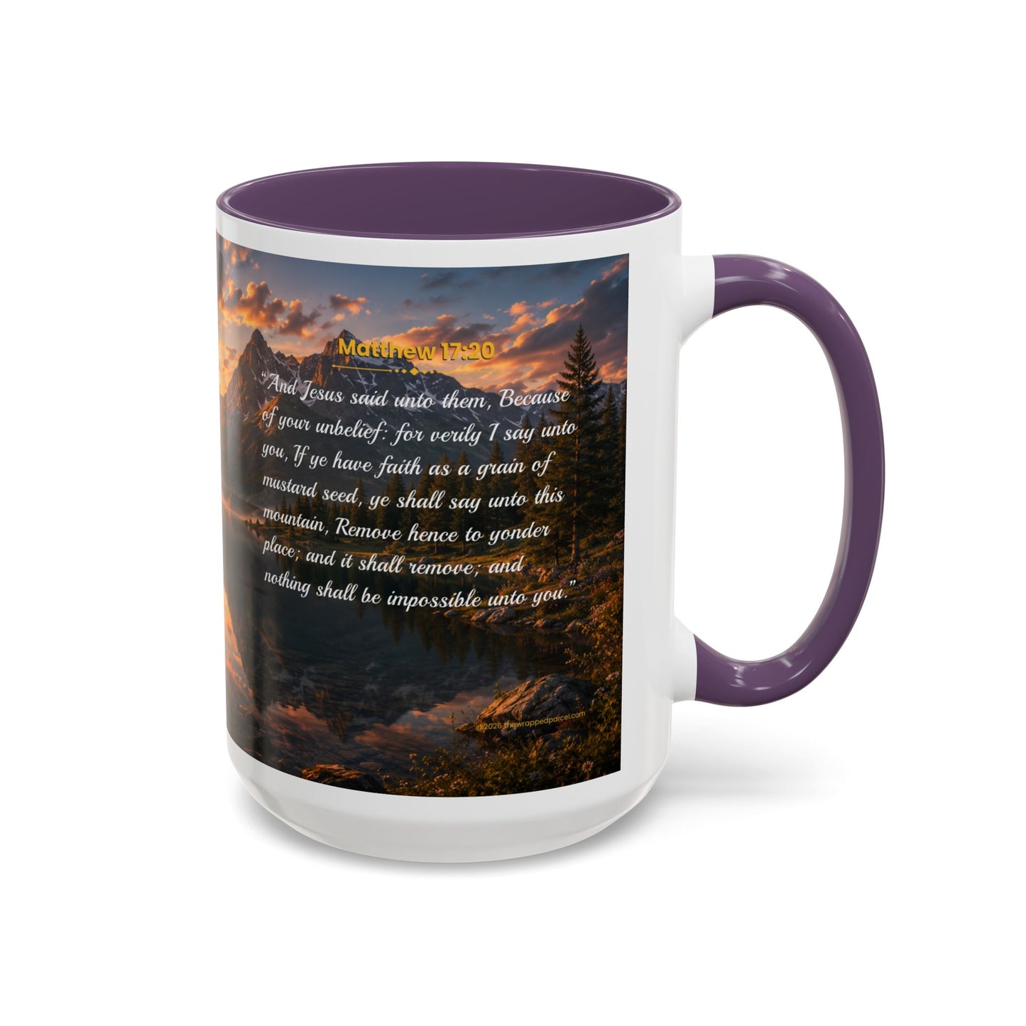 FAITH Scripture Coffee Mug — Free Personalization, Accent Mug (11/15 oz)