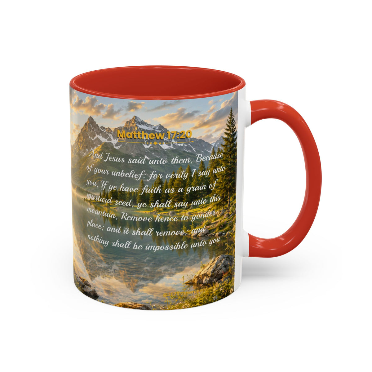 FAITH Scripture Coffee Mug — Free Personalization | Matthew 17:20 | 11 oz & 15 oz