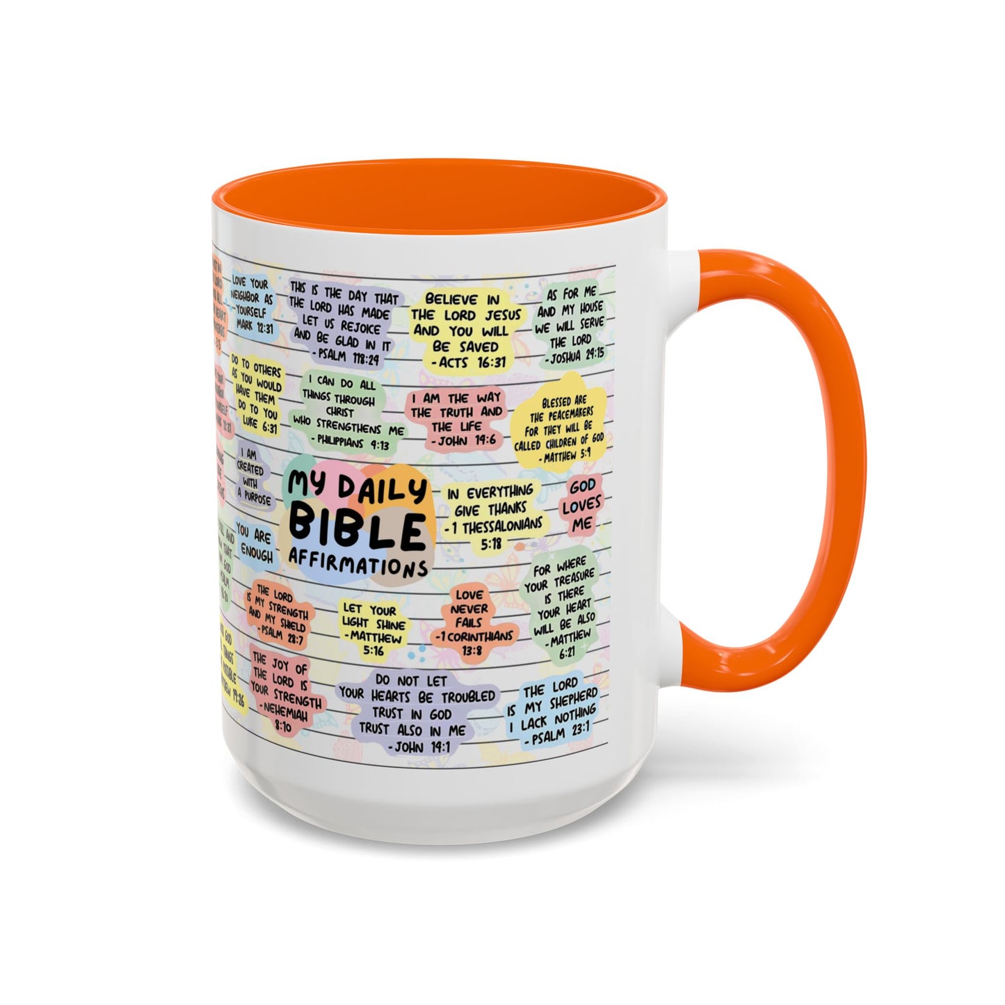 My Daily Bible Affirmations — Accent Coffee Mug (11 oz & 15 oz)