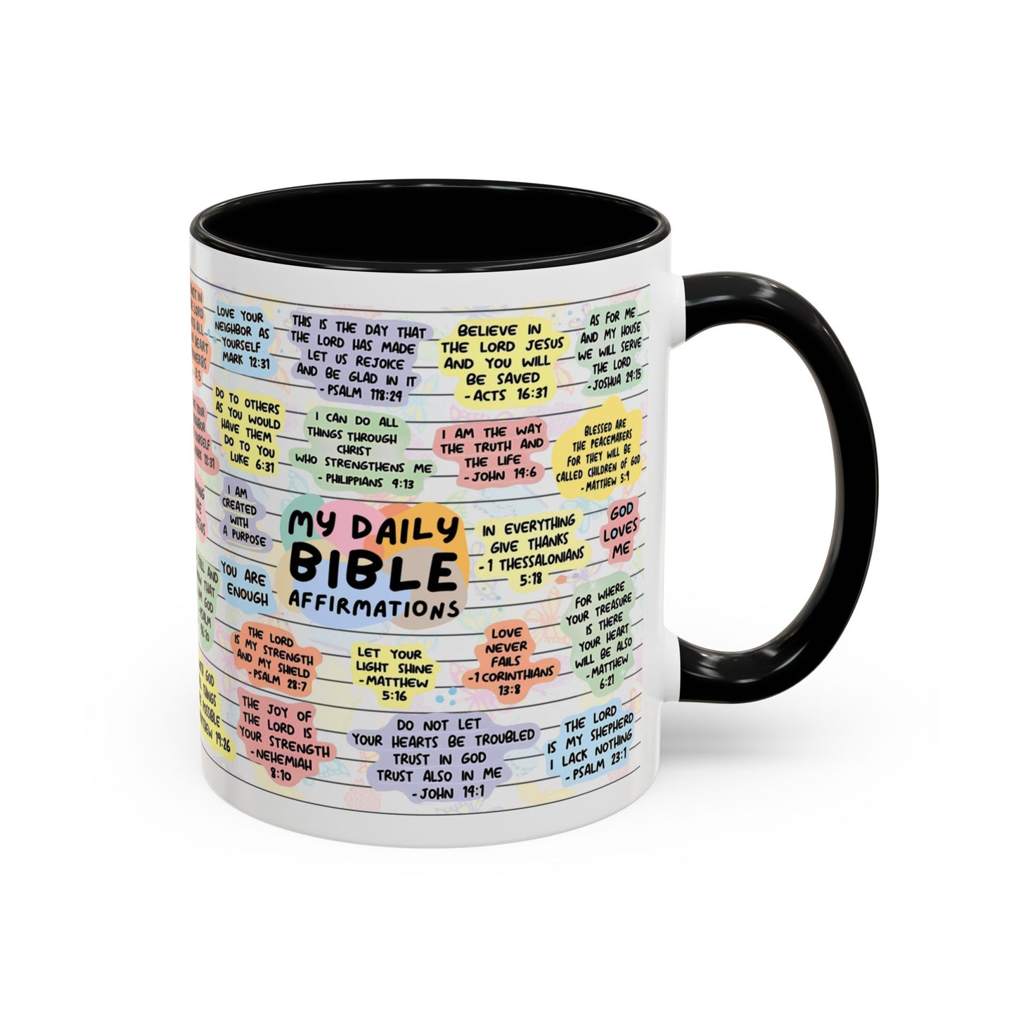 My Daily Bible Affirmations — Accent Coffee Mug (11 oz & 15 oz)