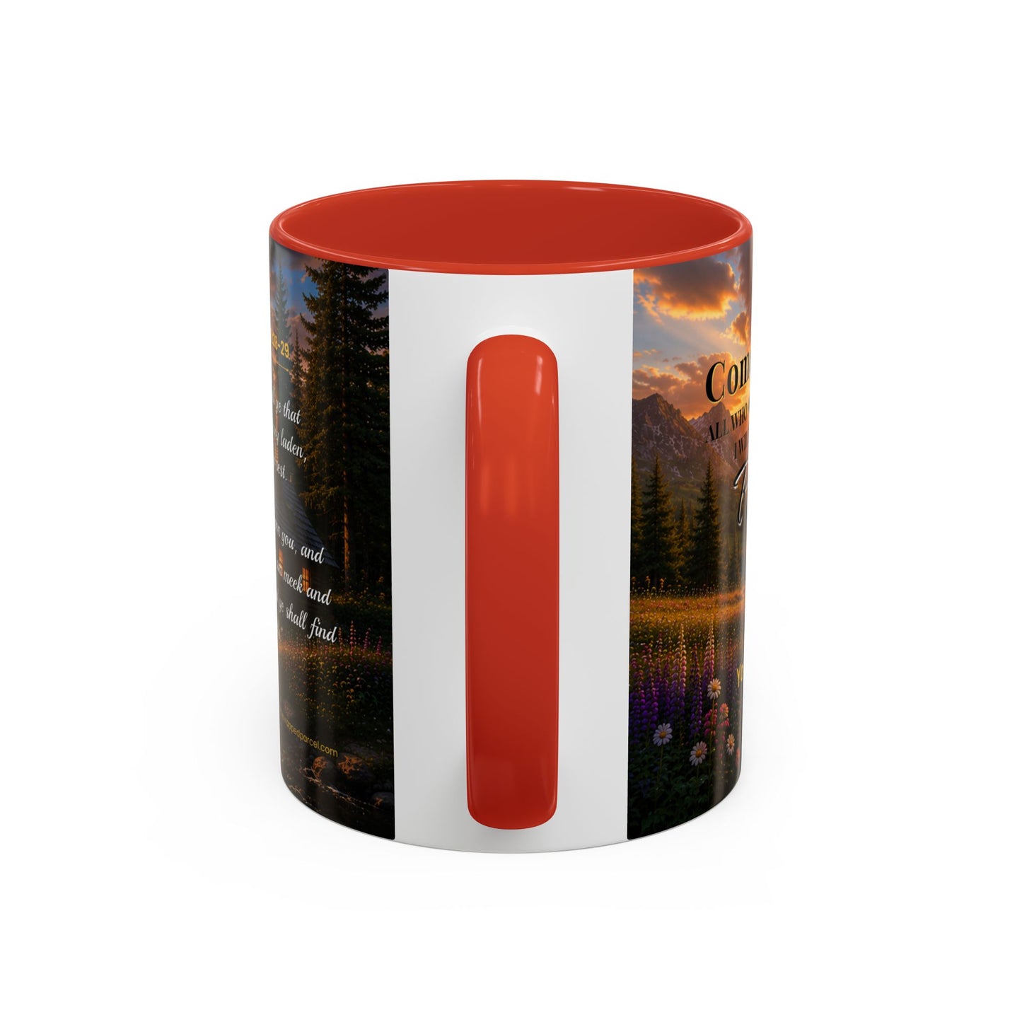 REST Scripture Coffee Mug — Free Personalization, Accent Mug (11/15 oz)