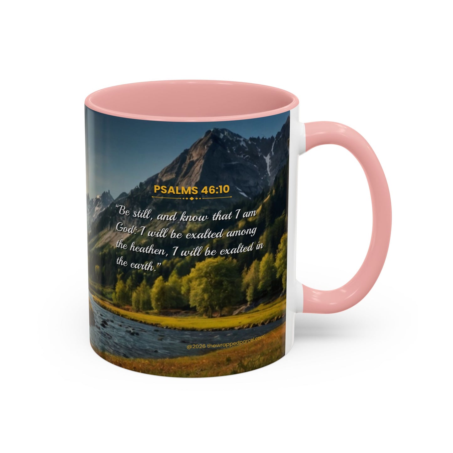 PEACE BE STILL Scripture Coffee Mug — Free Personalization, Accent Mug (11/15 oz)