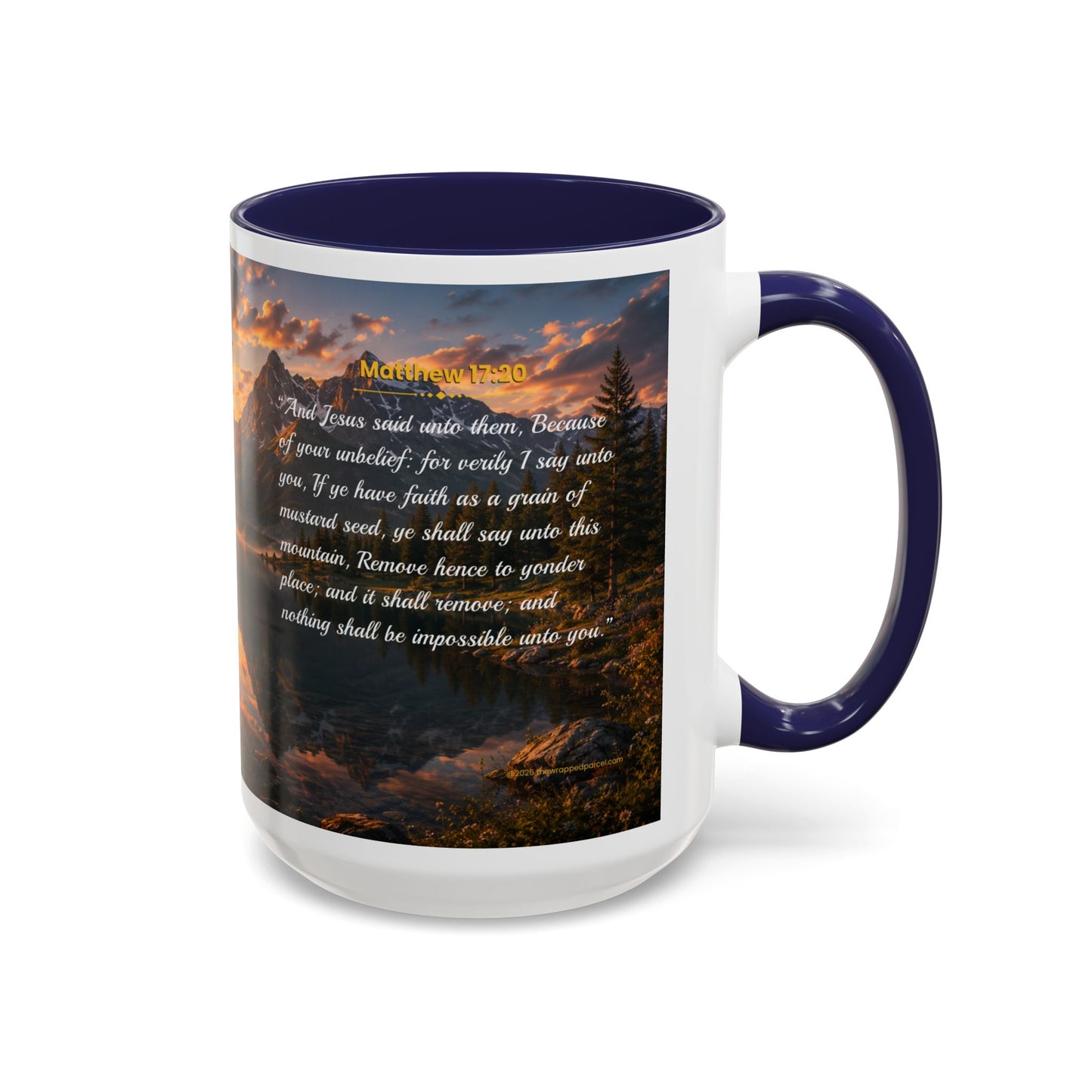 FAITH Scripture Coffee Mug — Free Personalization, Accent Mug (11/15 oz)