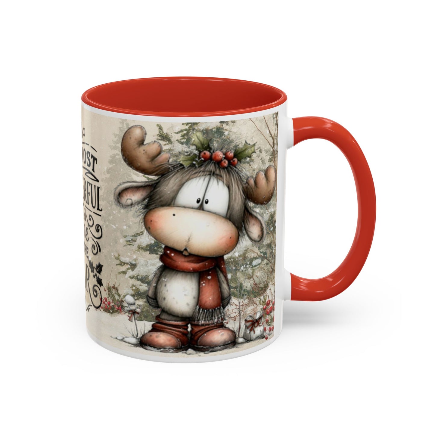 The Most Wonderful Time of the Year — Christmas Accent Coffee Mug (11 oz & 15 oz)